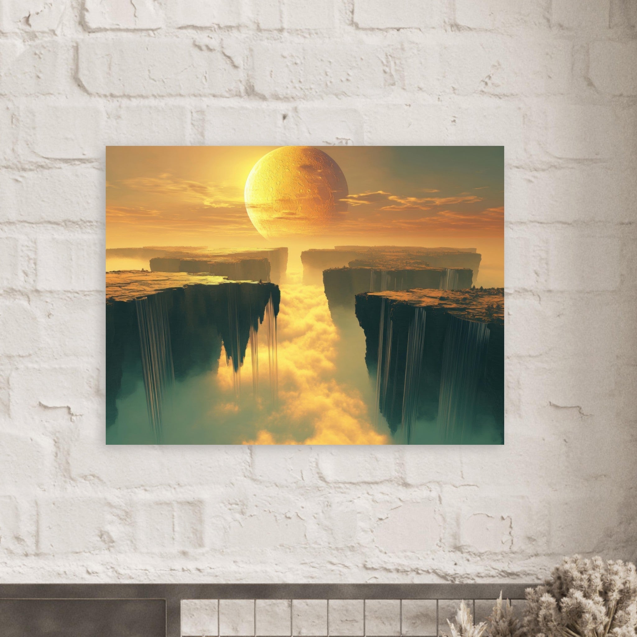 Fine Art Poster Landscape - A vast dreamscape with levitating islands a mass 3 - Shop Ai Art WebShop - Digital Art online Store