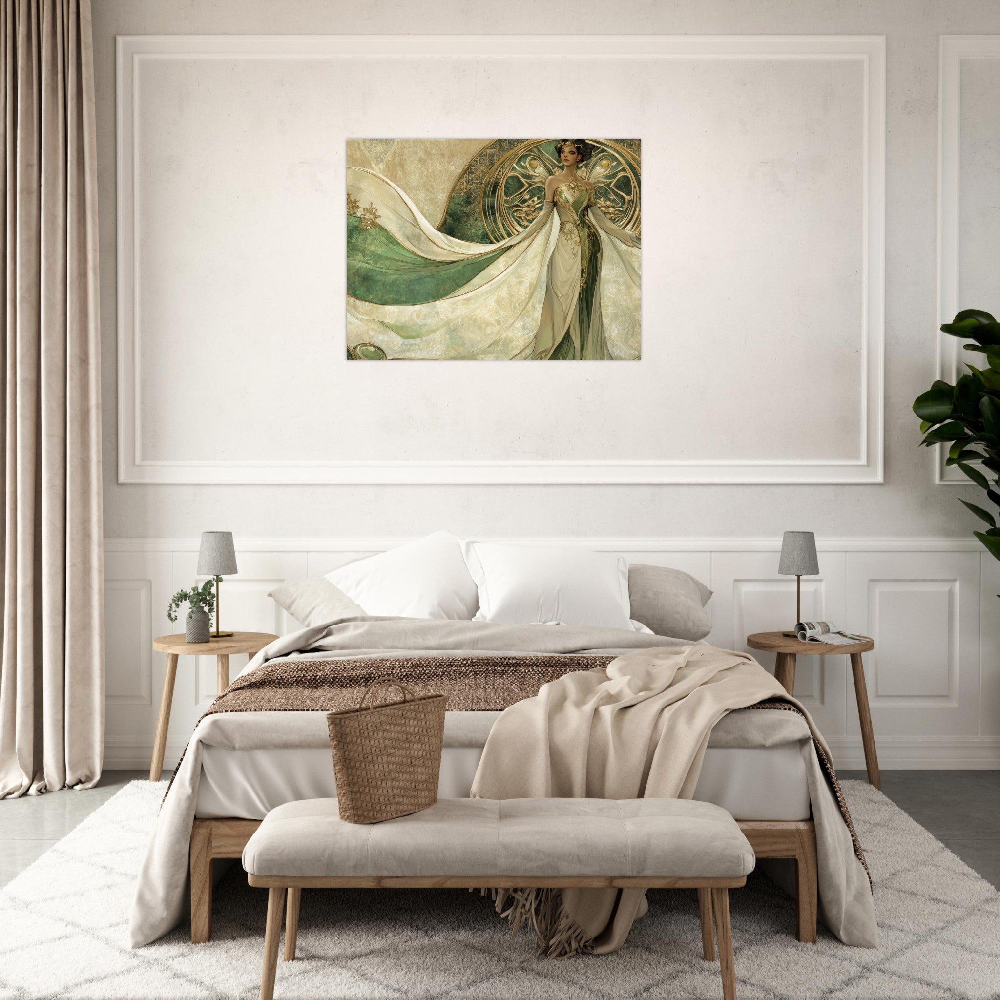 Fine Art Poster Landscape - Alien Royalty in Art Nouveau Elegance A portrait 4 - Shop Ai Art WebShop - Digital Art online Store