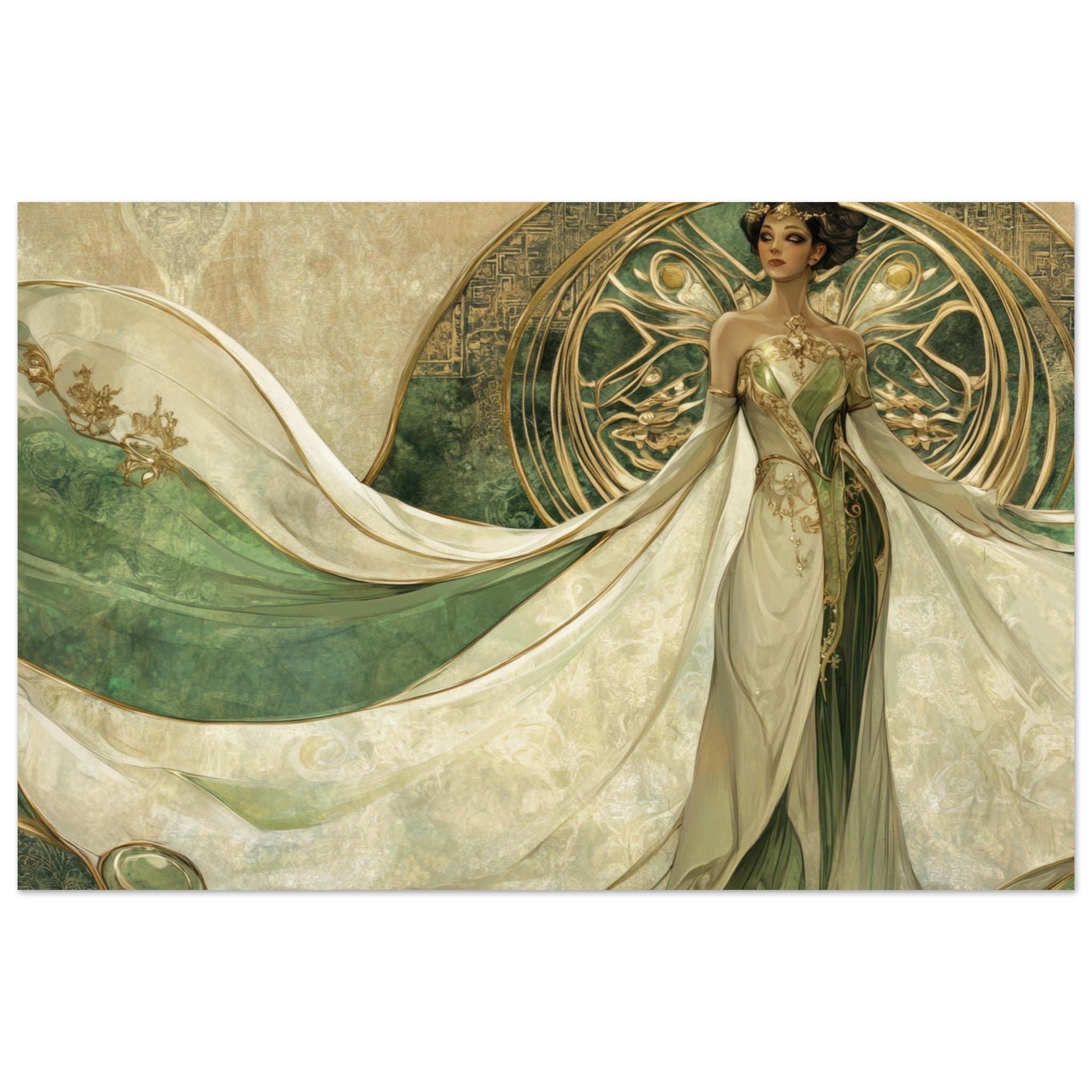Fine Art Poster Landscape - Alien Royalty in Art Nouveau Elegance A portrait 4 - Shop Ai Art WebShop - Digital Art online Store