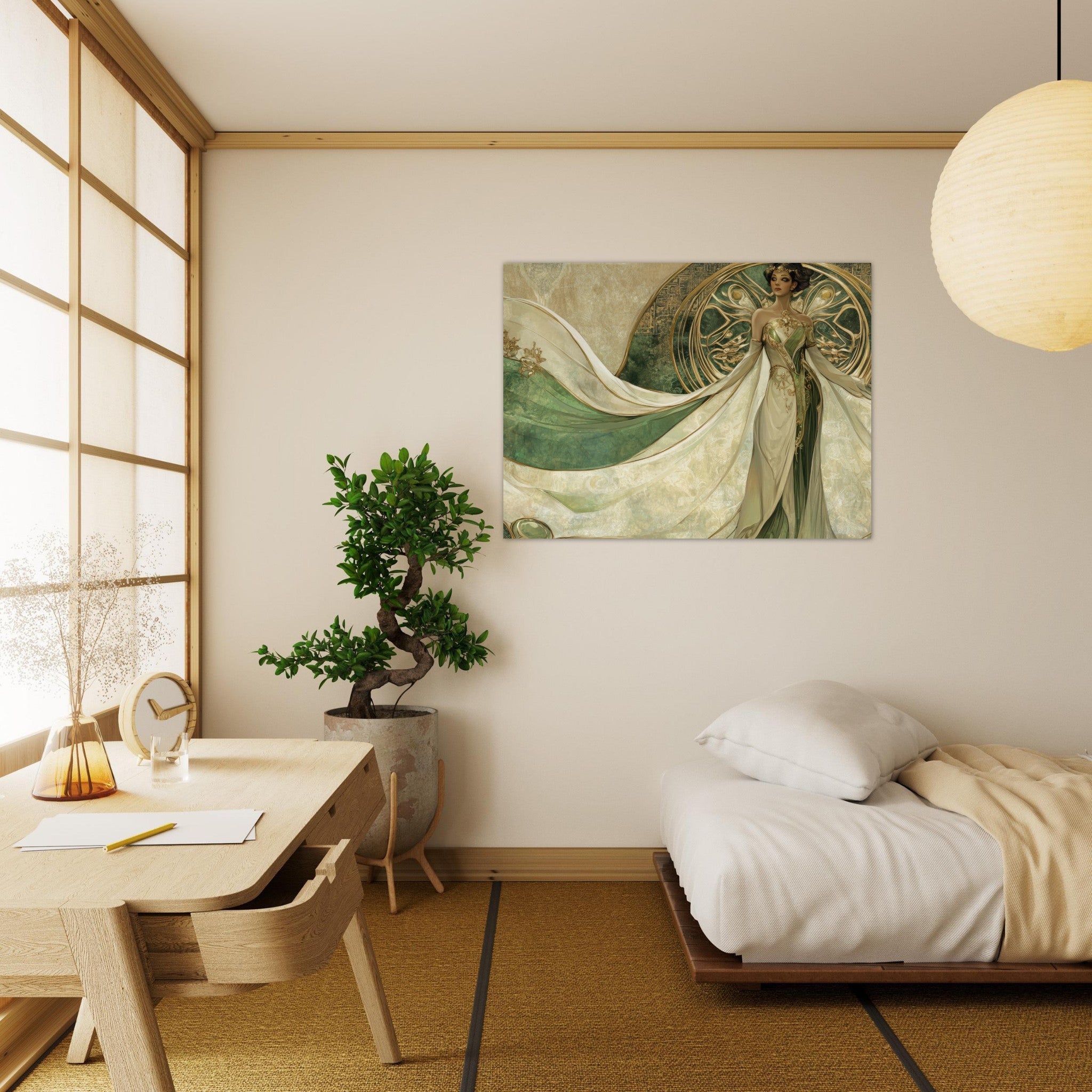 Fine Art Poster Landscape - Alien Royalty in Art Nouveau Elegance A portrait 4 - Shop Ai Art WebShop - Digital Art online Store