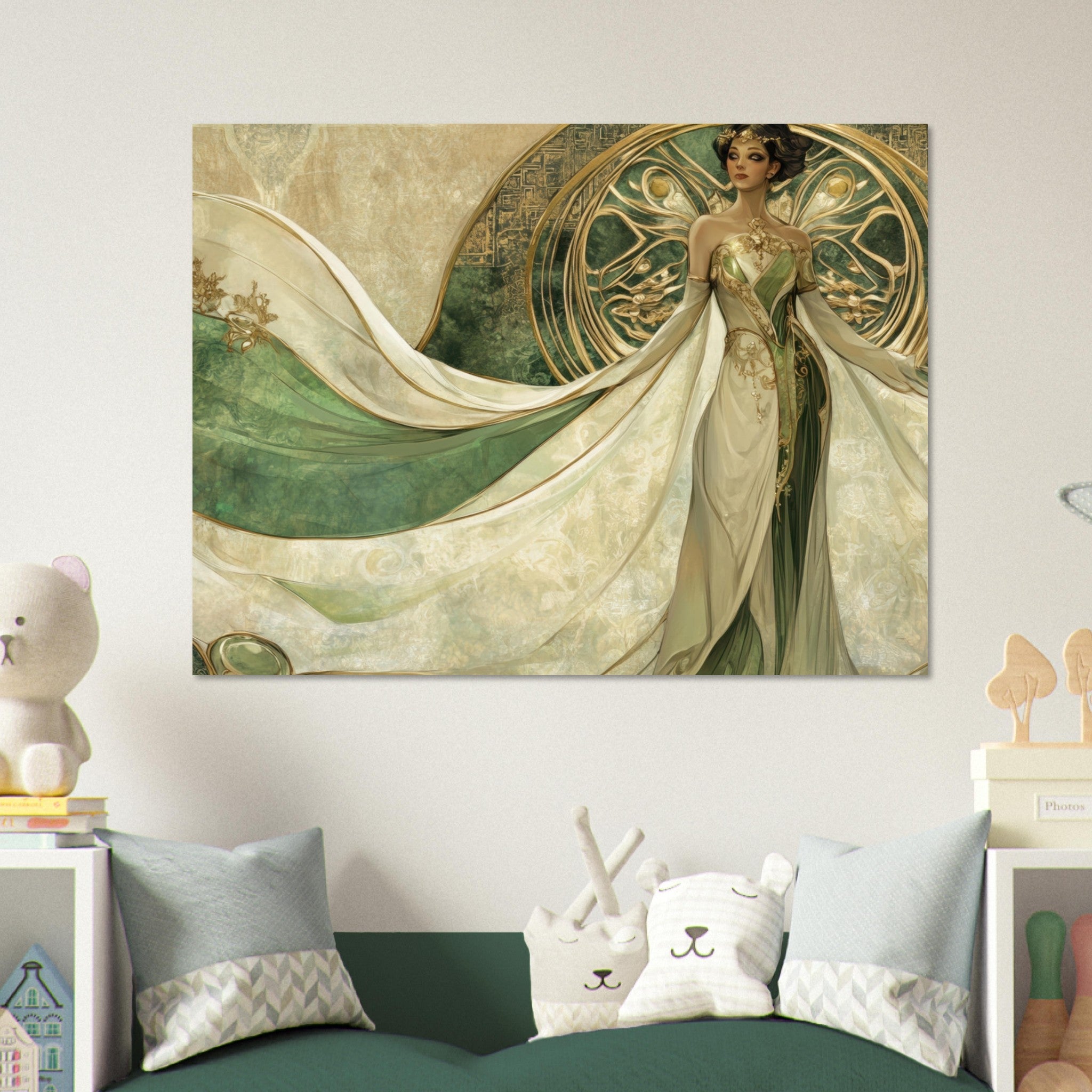 Fine Art Poster Landscape - Alien Royalty in Art Nouveau Elegance A portrait 4 - Shop Ai Art WebShop - Digital Art online Store