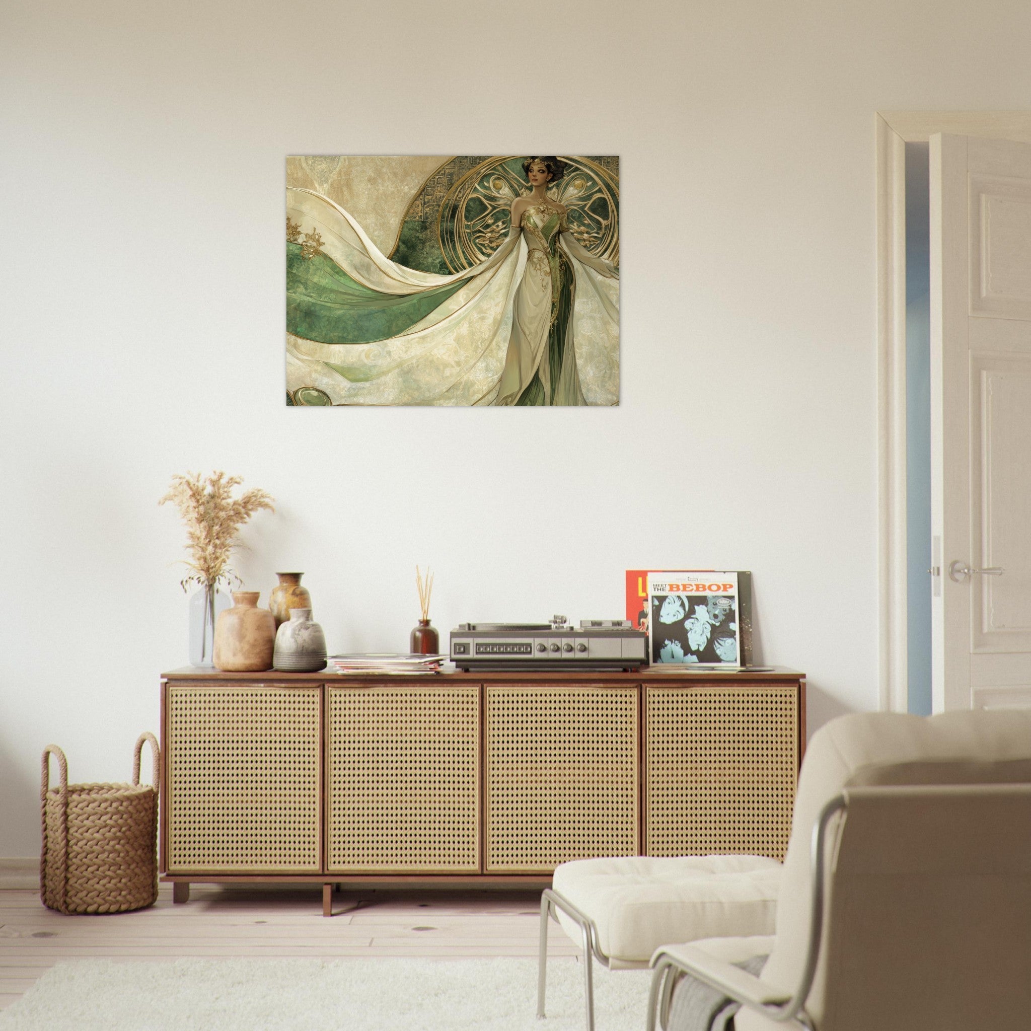 Fine Art Poster Landscape - Alien Royalty in Art Nouveau Elegance A portrait 4 - Shop Ai Art WebShop - Digital Art online Store