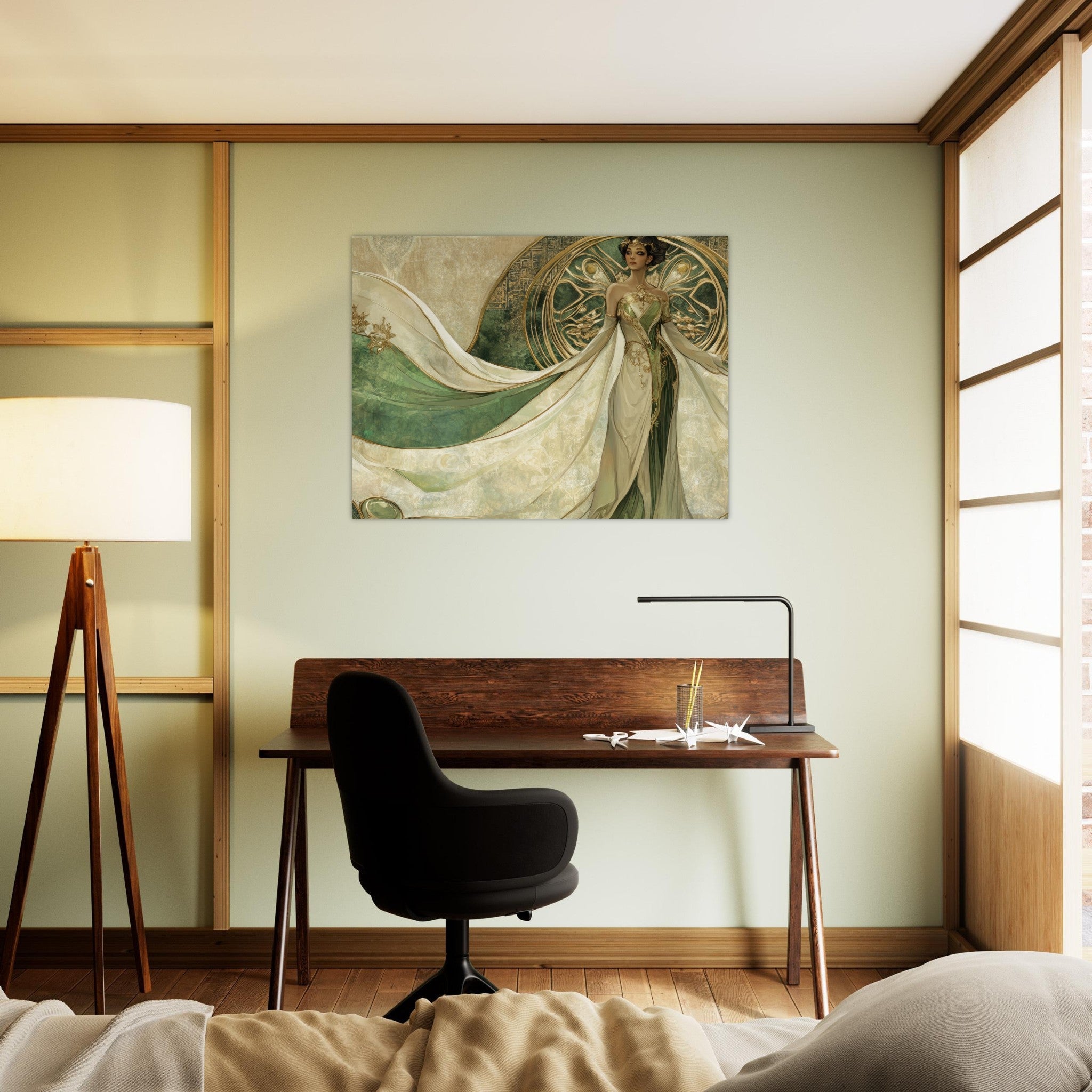 Fine Art Poster Landscape - Alien Royalty in Art Nouveau Elegance A portrait 4 - Shop Ai Art WebShop - Digital Art online Store