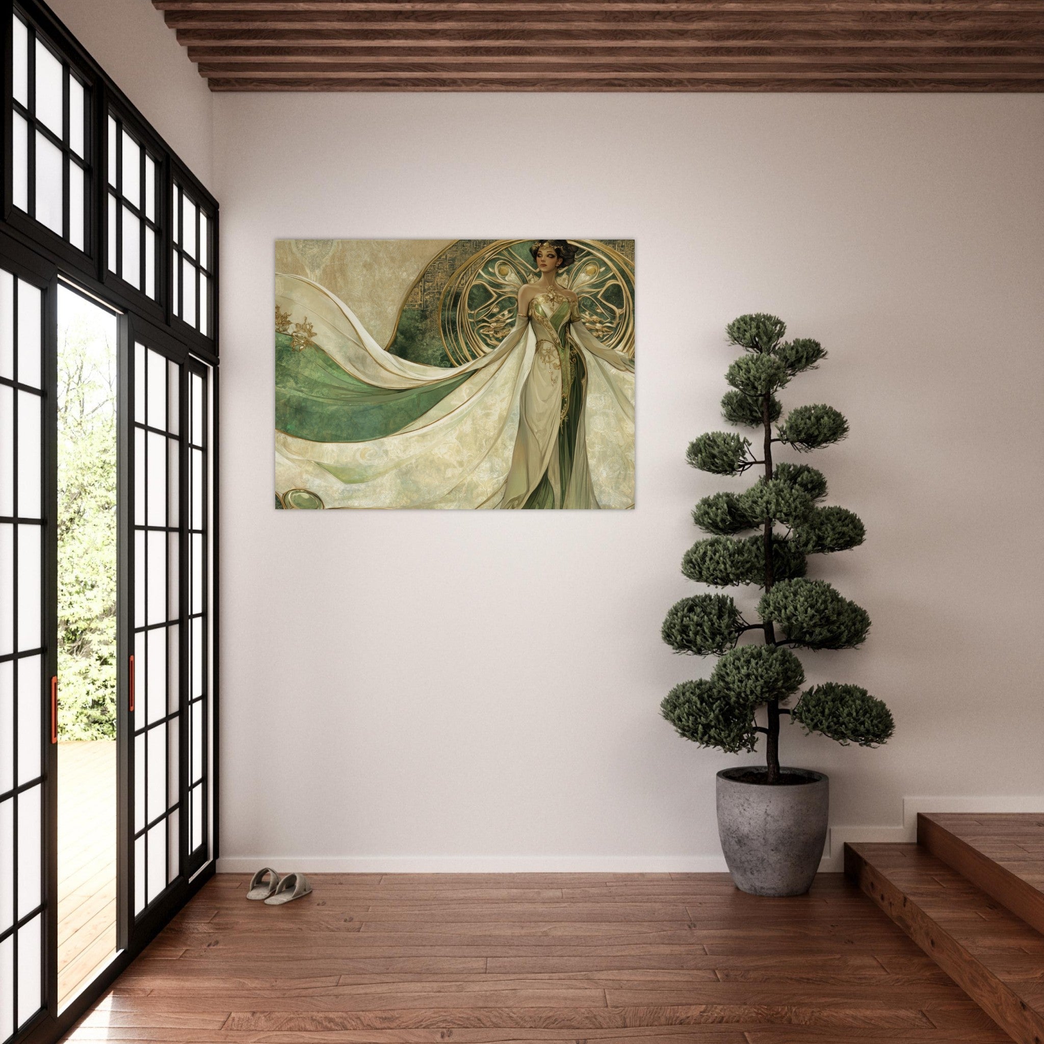 Fine Art Poster Landscape - Alien Royalty in Art Nouveau Elegance A portrait 4 - Shop Ai Art WebShop - Digital Art online Store