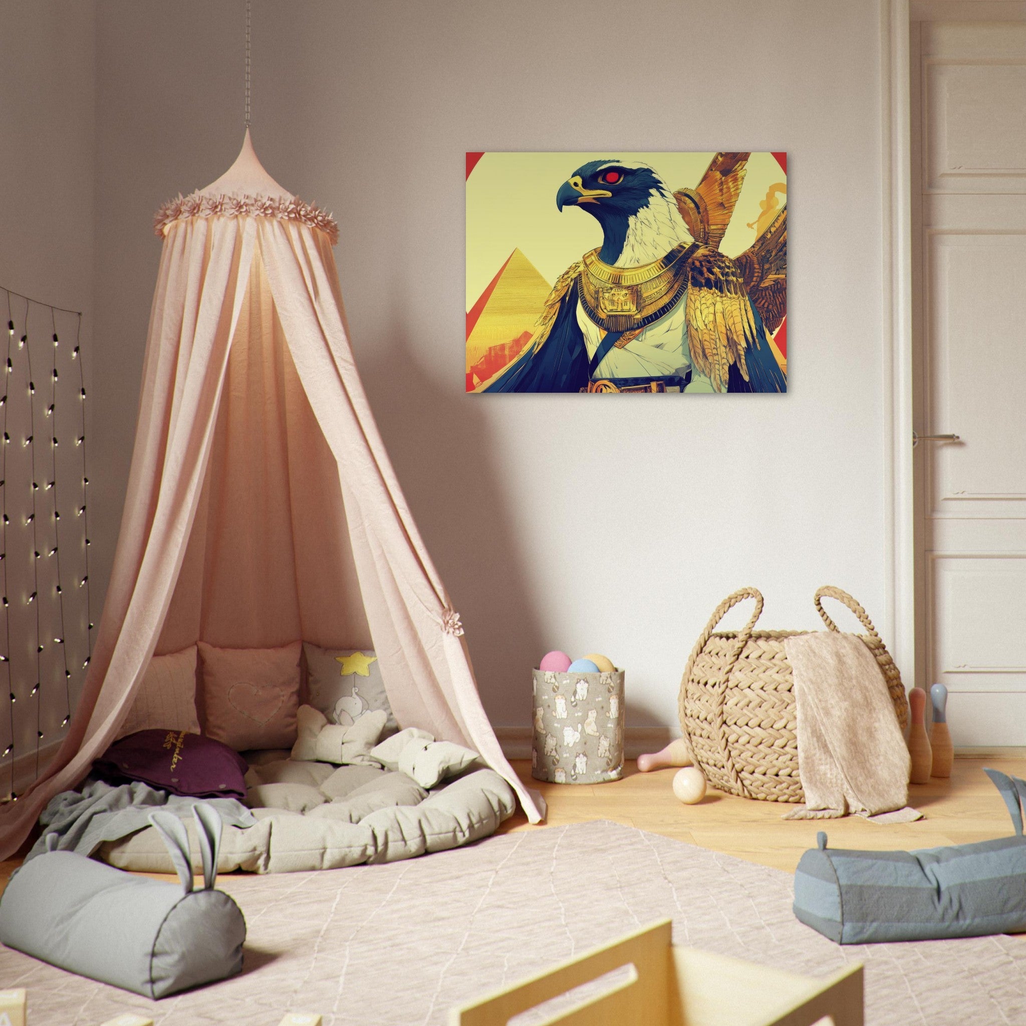 Fine Art Poster Landscape - Ancient Egyptian Falcon God Horus A majestic far 3 - Shop Ai Art WebShop - Digital Art online Store