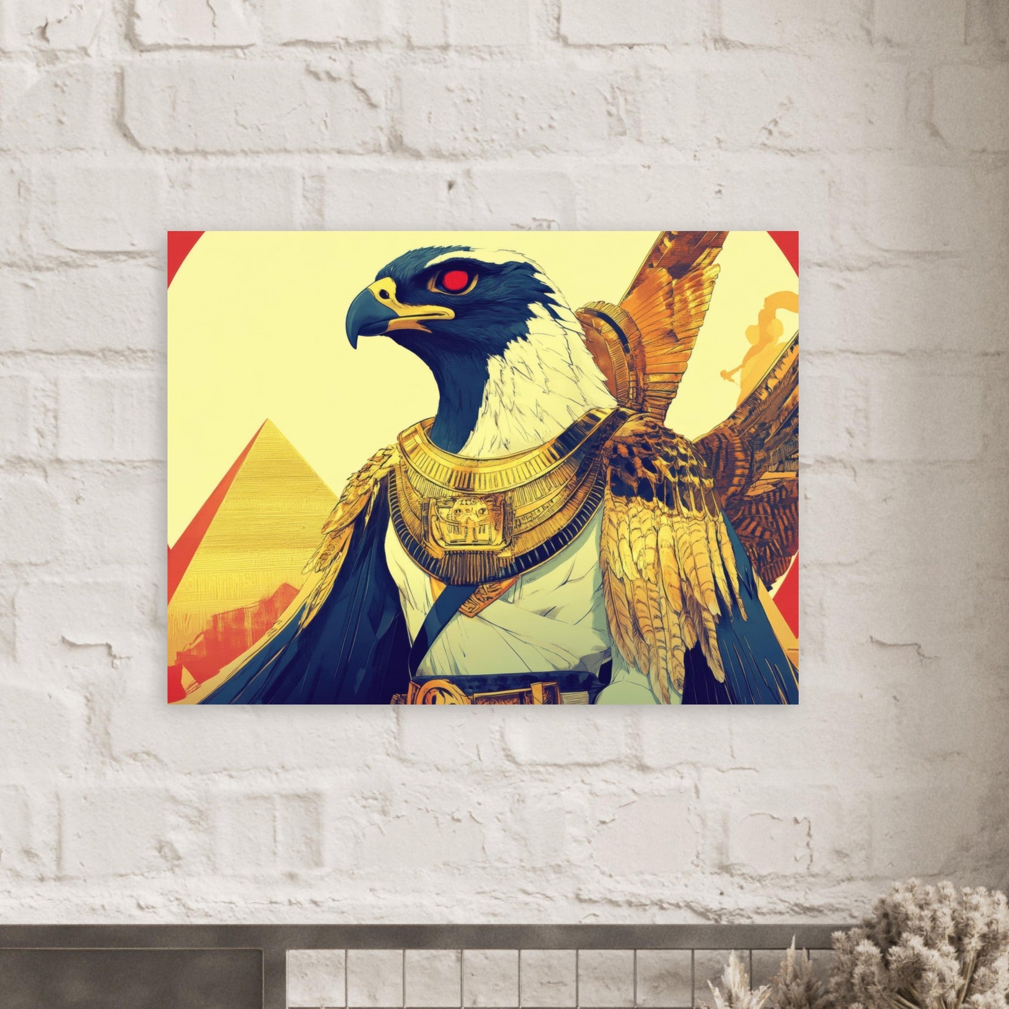 Fine Art Poster Landscape - Ancient Egyptian Falcon God Horus A majestic far 3 - Shop Ai Art WebShop - Digital Art online Store