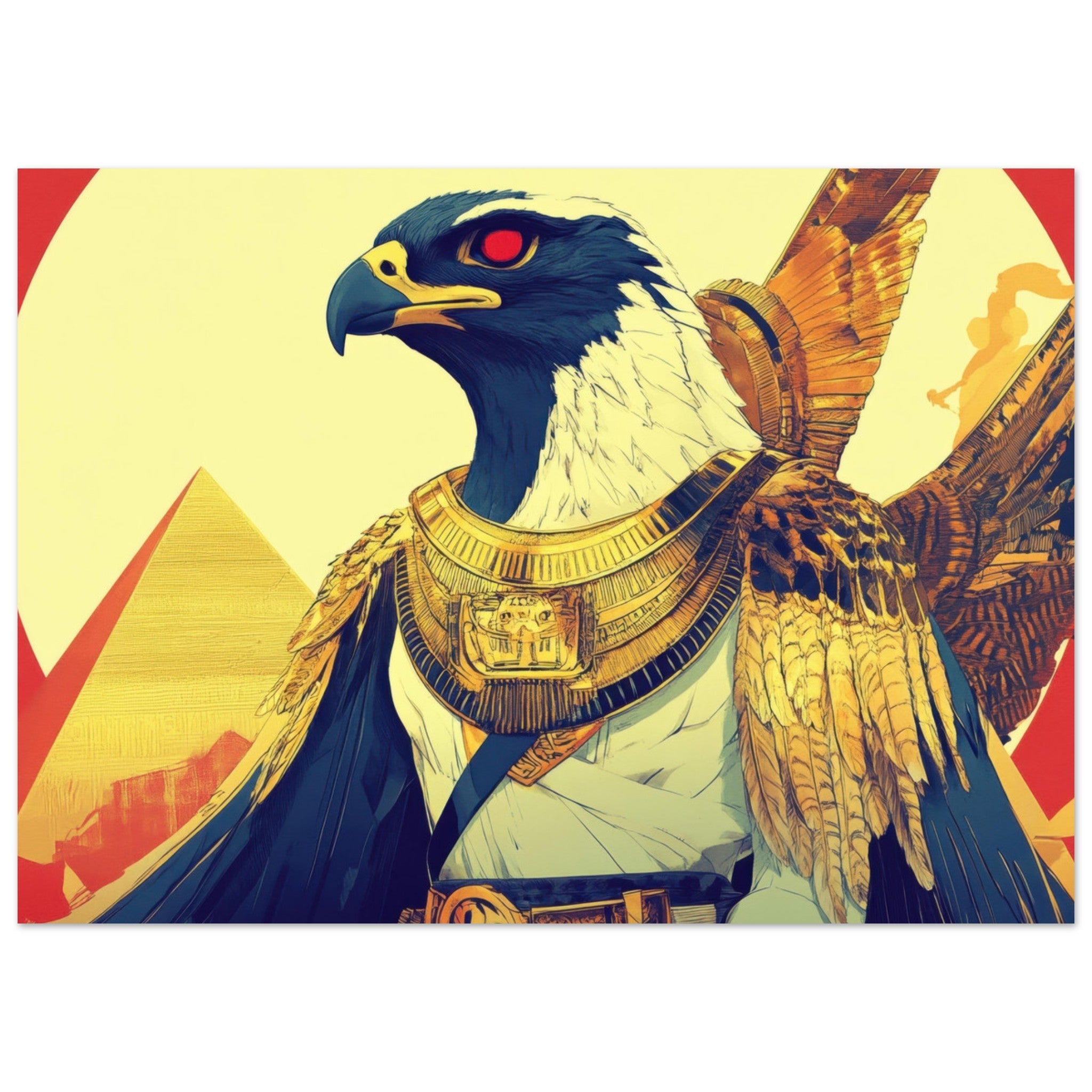 Fine Art Poster Landscape - Ancient Egyptian Falcon God Horus A majestic far 3 - Shop Ai Art WebShop - Digital Art online Store