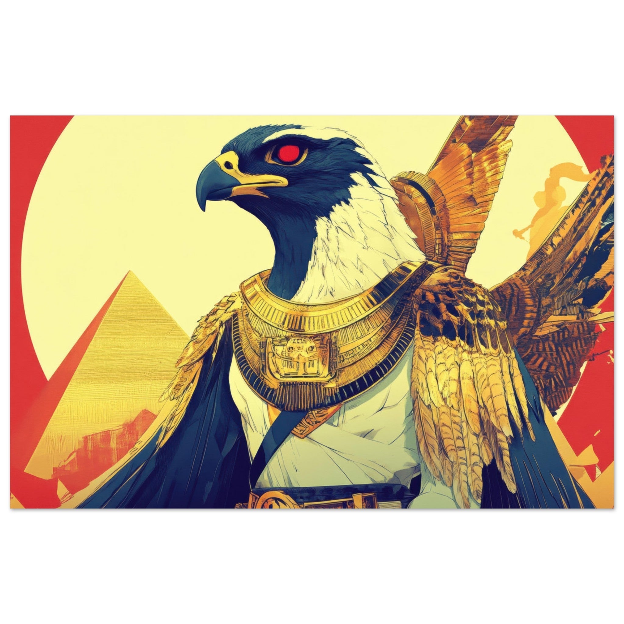 Fine Art Poster Landscape - Ancient Egyptian Falcon God Horus A majestic far 3 - Shop Ai Art WebShop - Digital Art online Store
