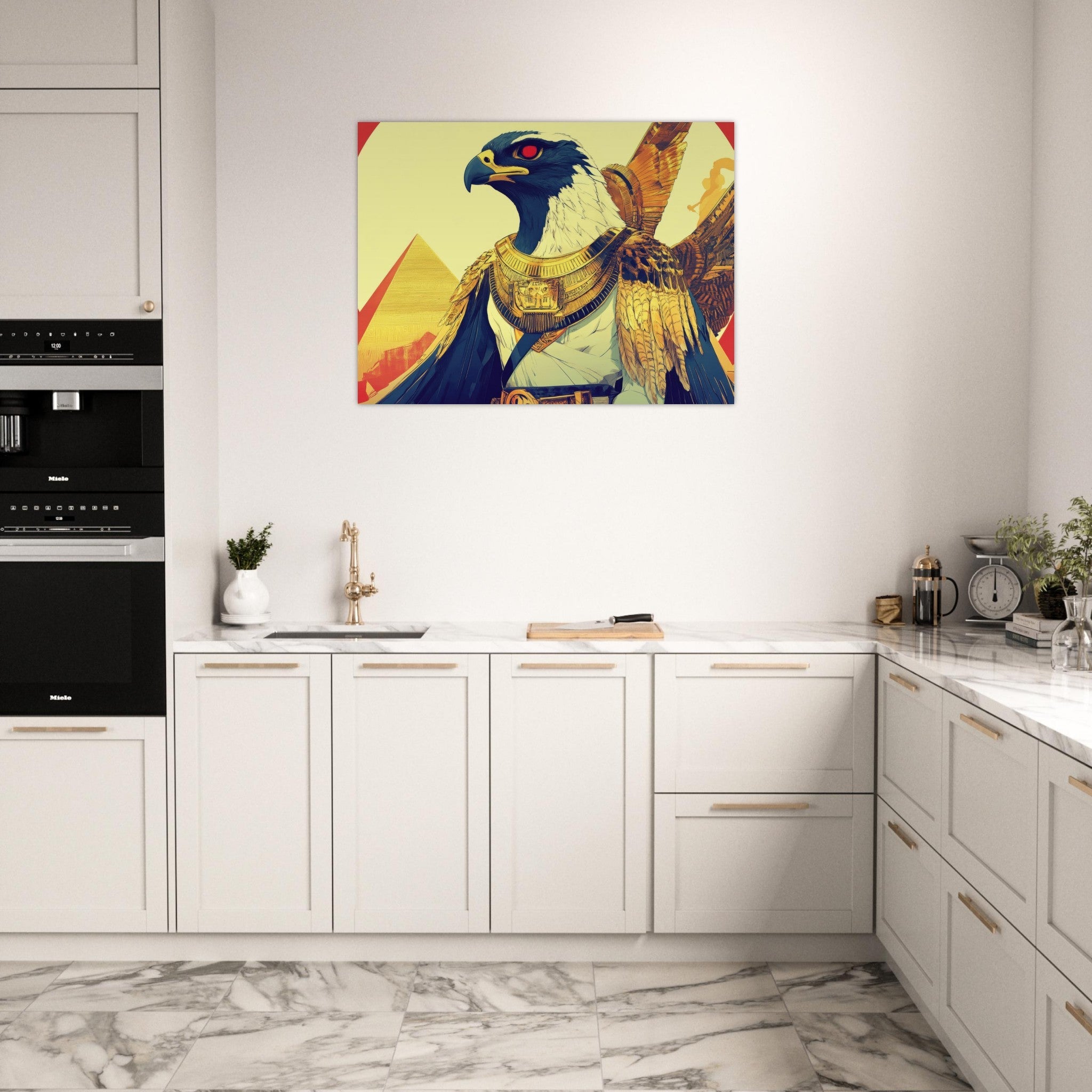 Fine Art Poster Landscape - Ancient Egyptian Falcon God Horus A majestic far 3 - Shop Ai Art WebShop - Digital Art online Store