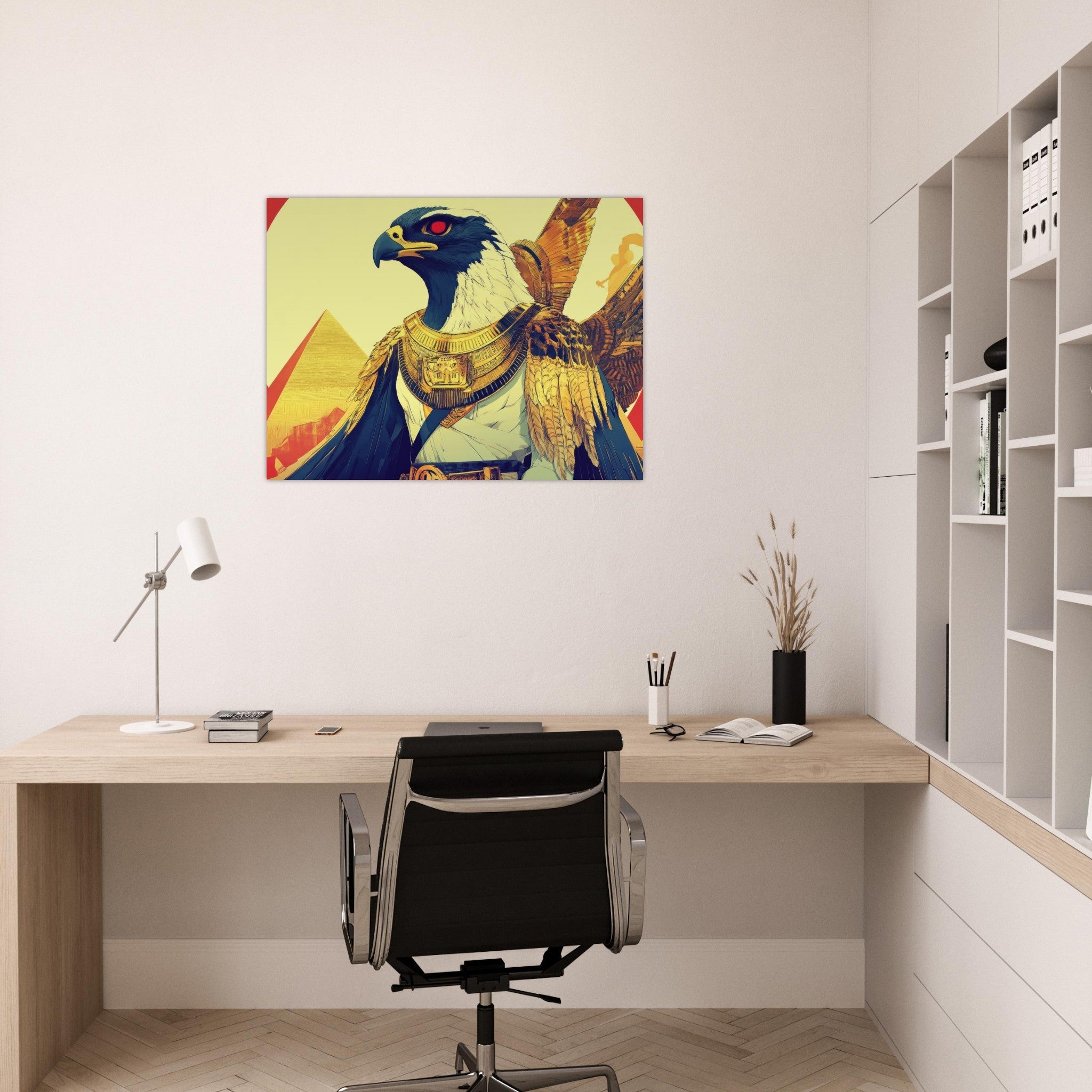 Fine Art Poster Landscape - Ancient Egyptian Falcon God Horus A majestic far 3 - Shop Ai Art WebShop - Digital Art online Store