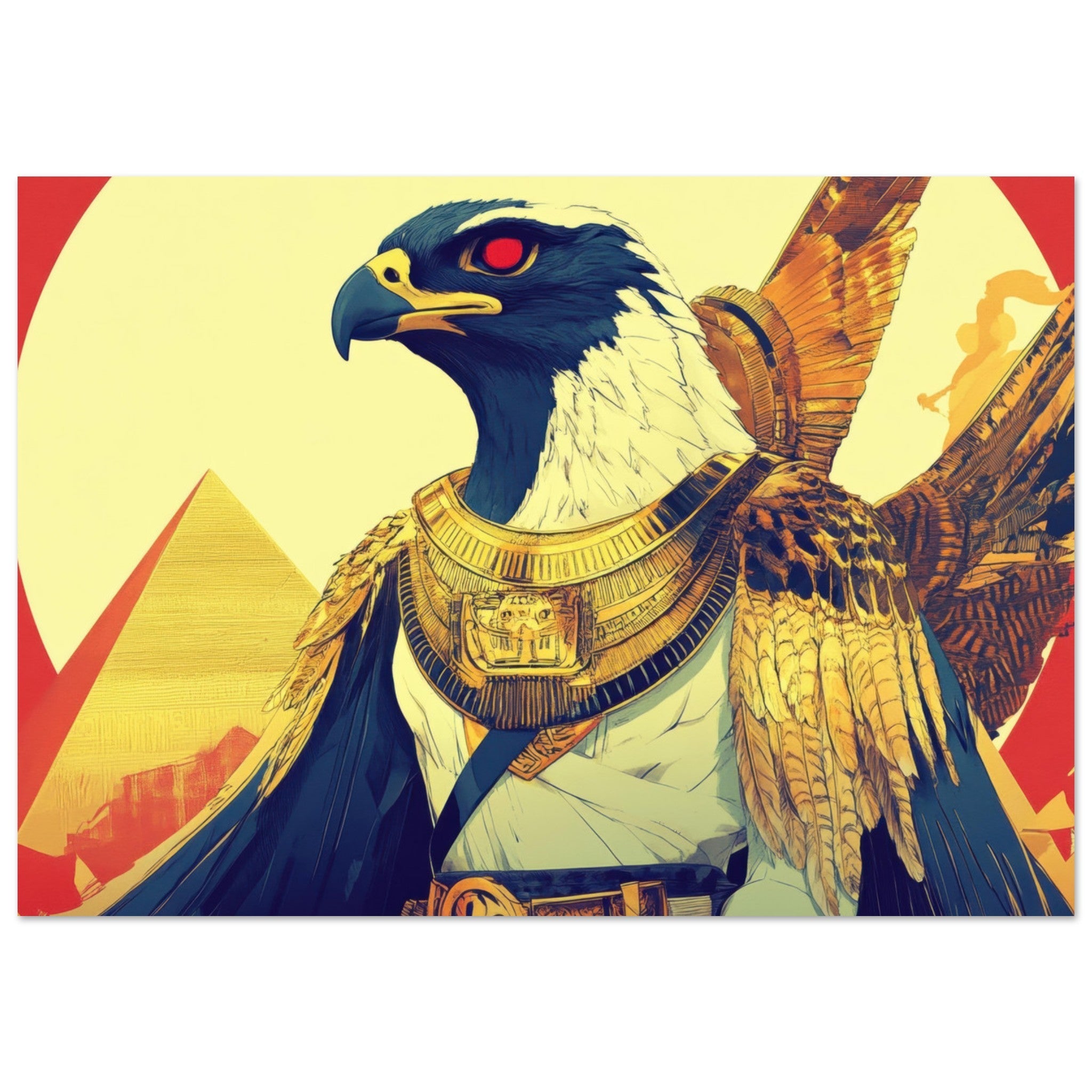 Fine Art Poster Landscape - Ancient Egyptian Falcon God Horus A majestic far 3 - Shop Ai Art WebShop - Digital Art online Store