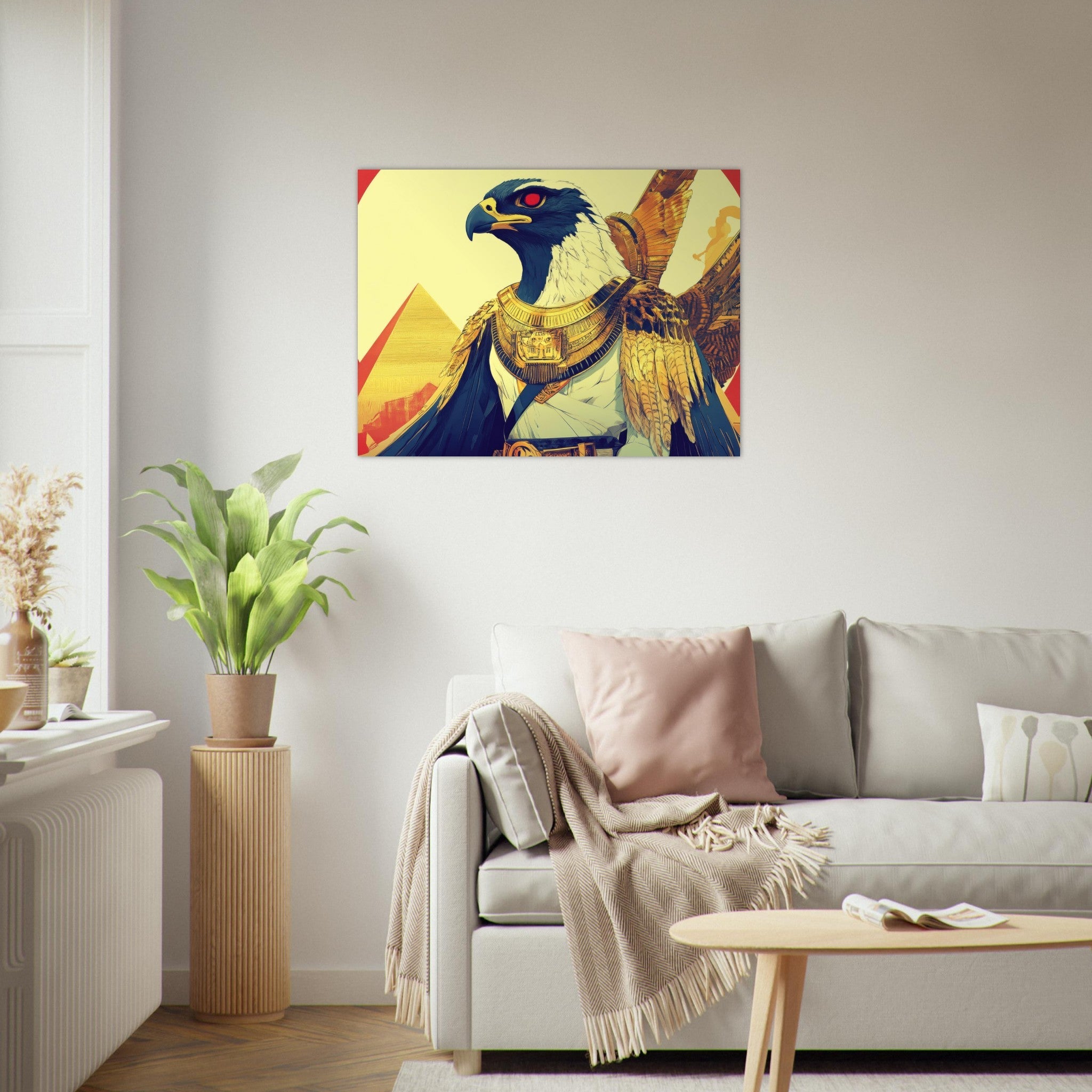Fine Art Poster Landscape - Ancient Egyptian Falcon God Horus A majestic far 3 - Shop Ai Art WebShop - Digital Art online Store