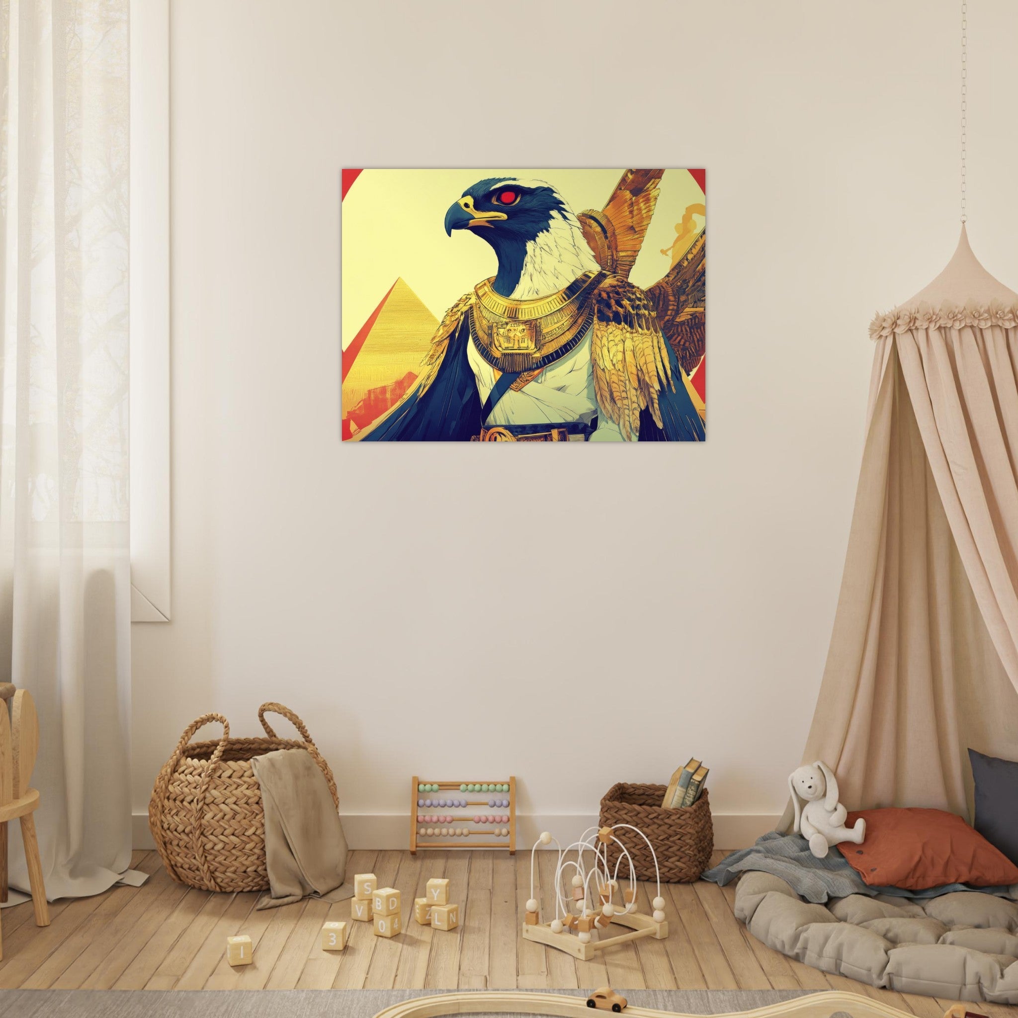 Fine Art Poster Landscape - Ancient Egyptian Falcon God Horus A majestic far 3 - Shop Ai Art WebShop - Digital Art online Store