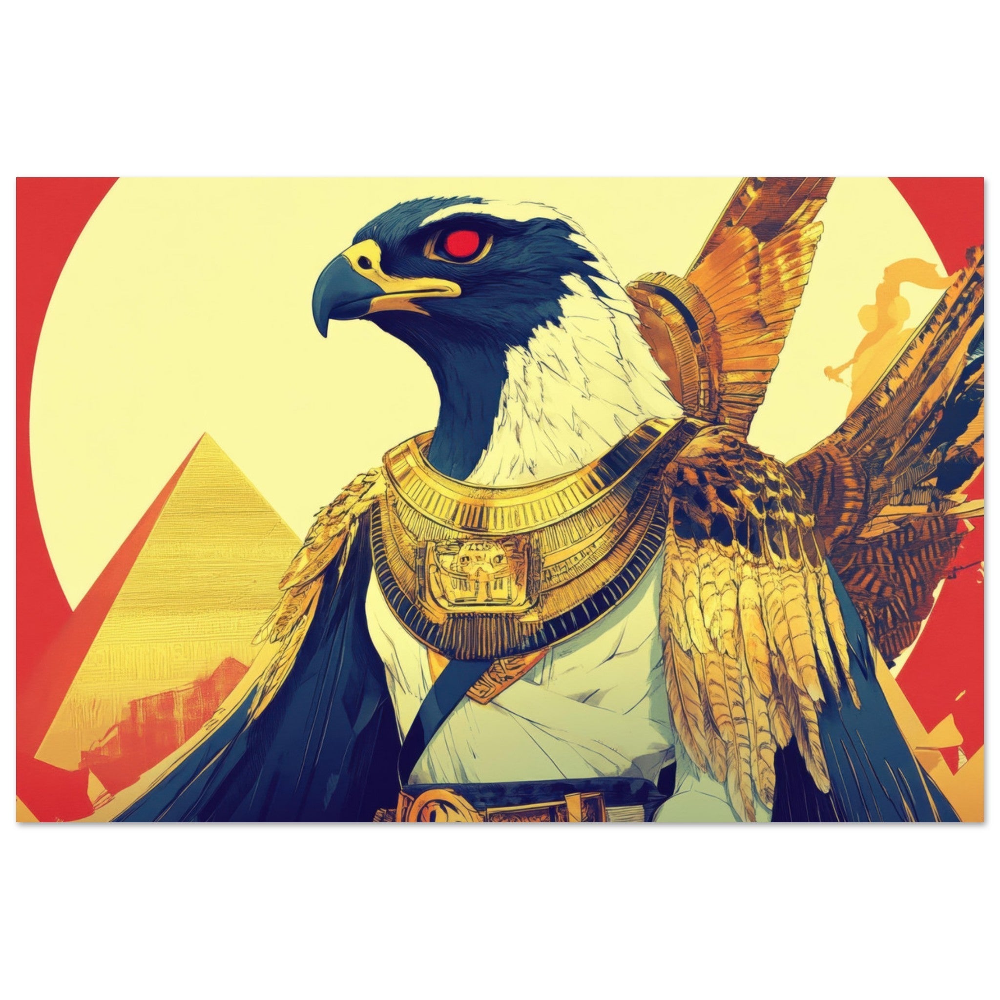Fine Art Poster Landscape - Ancient Egyptian Falcon God Horus A majestic far 3 - Shop Ai Art WebShop - Digital Art online Store