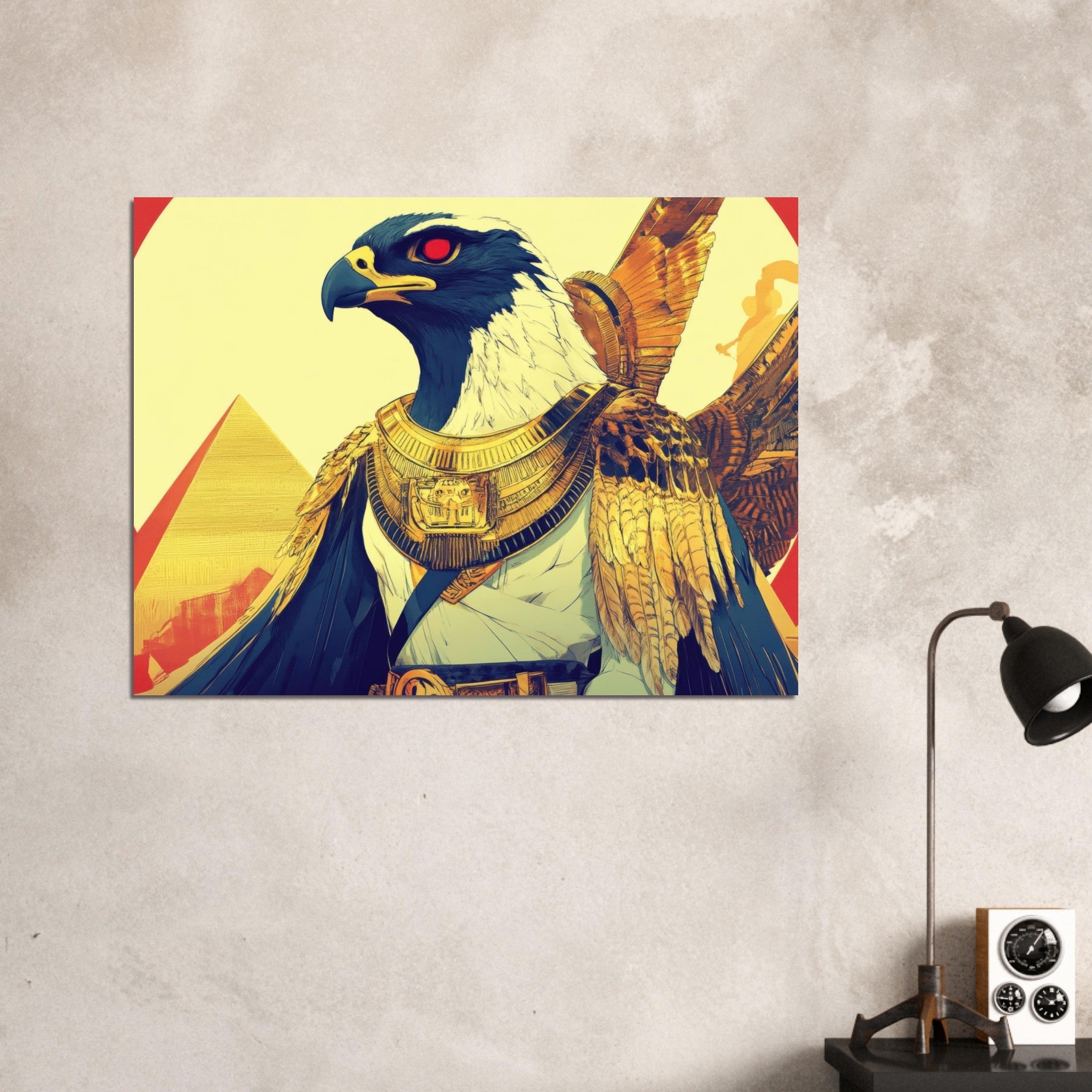 Fine Art Poster Landscape - Ancient Egyptian Falcon God Horus A majestic far 3 - Shop Ai Art WebShop - Digital Art online Store