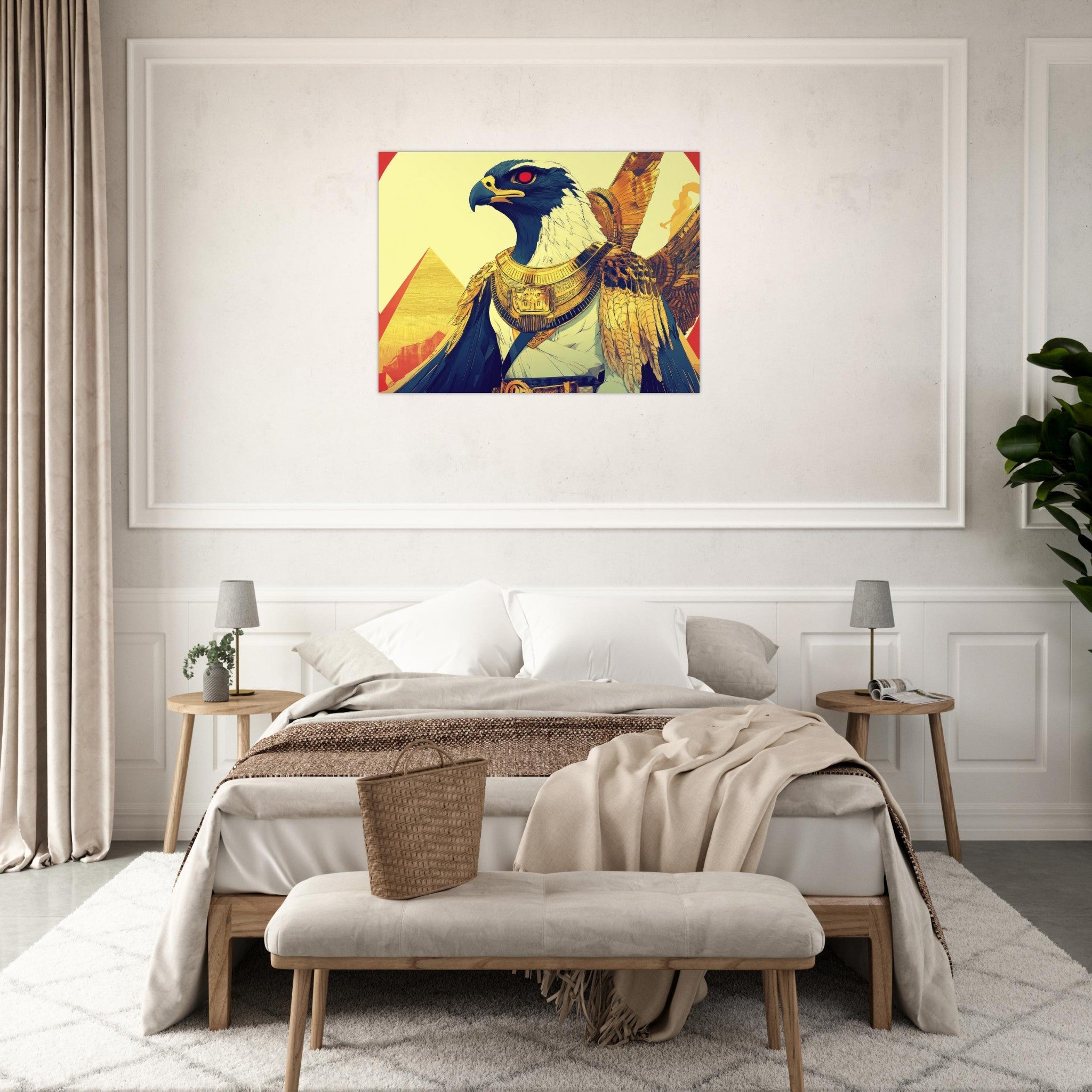 Fine Art Poster Landscape - Ancient Egyptian Falcon God Horus A majestic far 3 - Shop Ai Art WebShop - Digital Art online Store