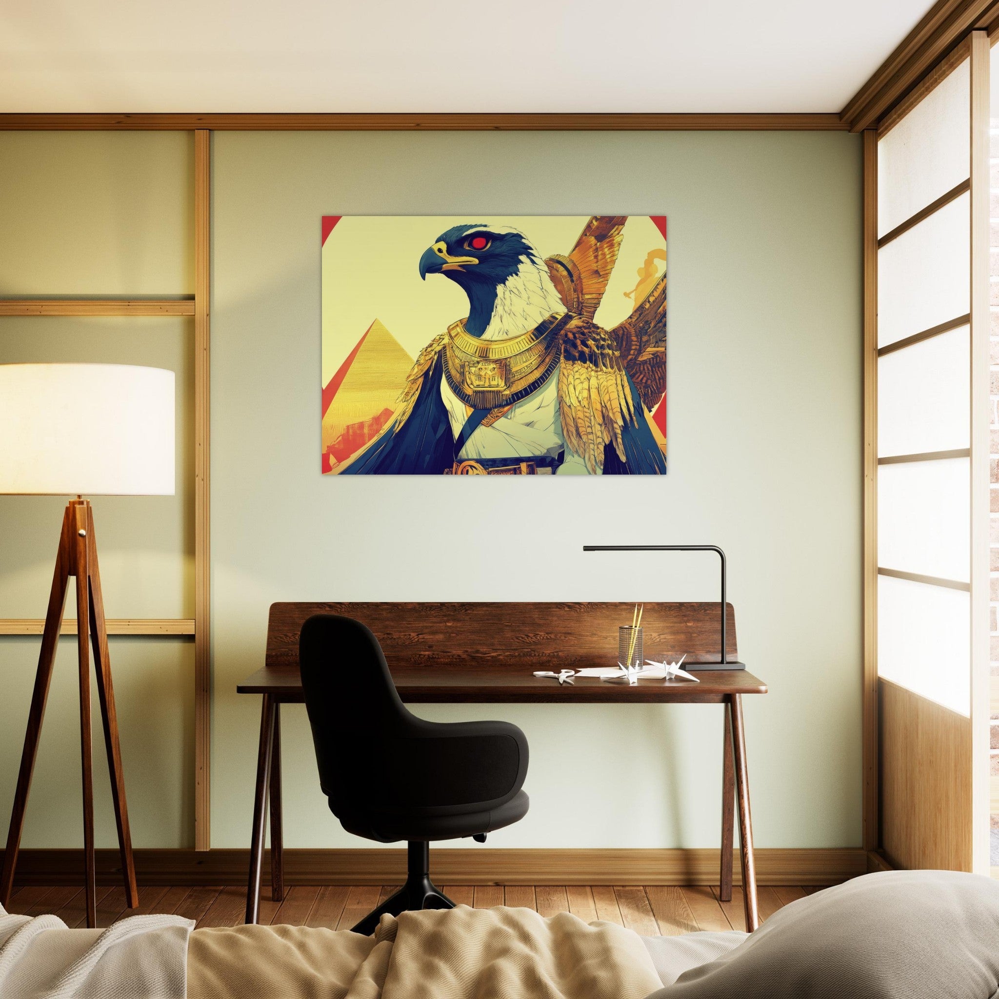 Fine Art Poster Landscape - Ancient Egyptian Falcon God Horus A majestic far 3 - Shop Ai Art WebShop - Digital Art online Store