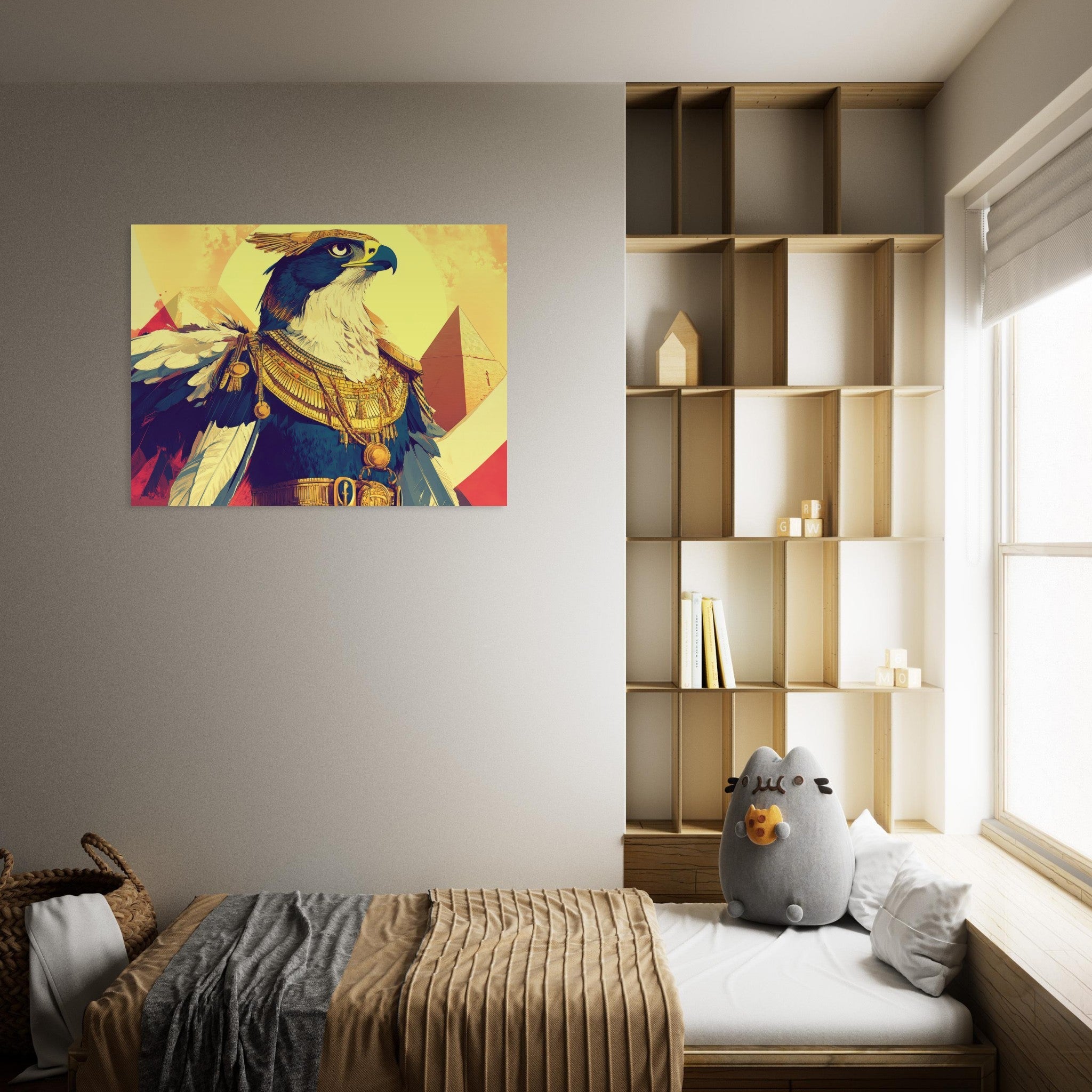 Fine Art Poster Landscape - Ancient Egyptian Falcon God Horus A majestic far 5 - Shop Ai Art WebShop - Digital Art online Store