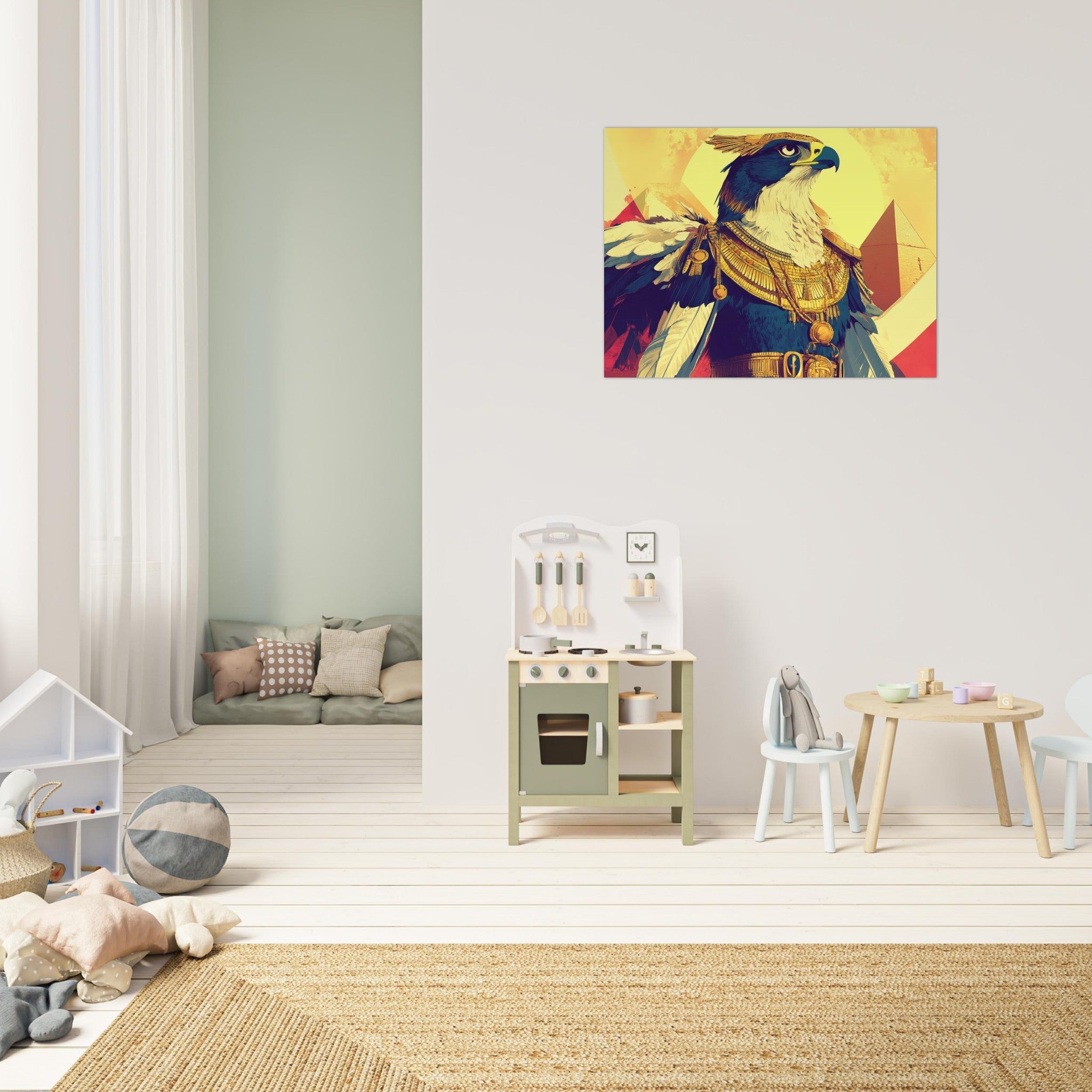 Fine Art Poster Landscape - Ancient Egyptian Falcon God Horus A majestic far 5 - Shop Ai Art WebShop - Digital Art online Store