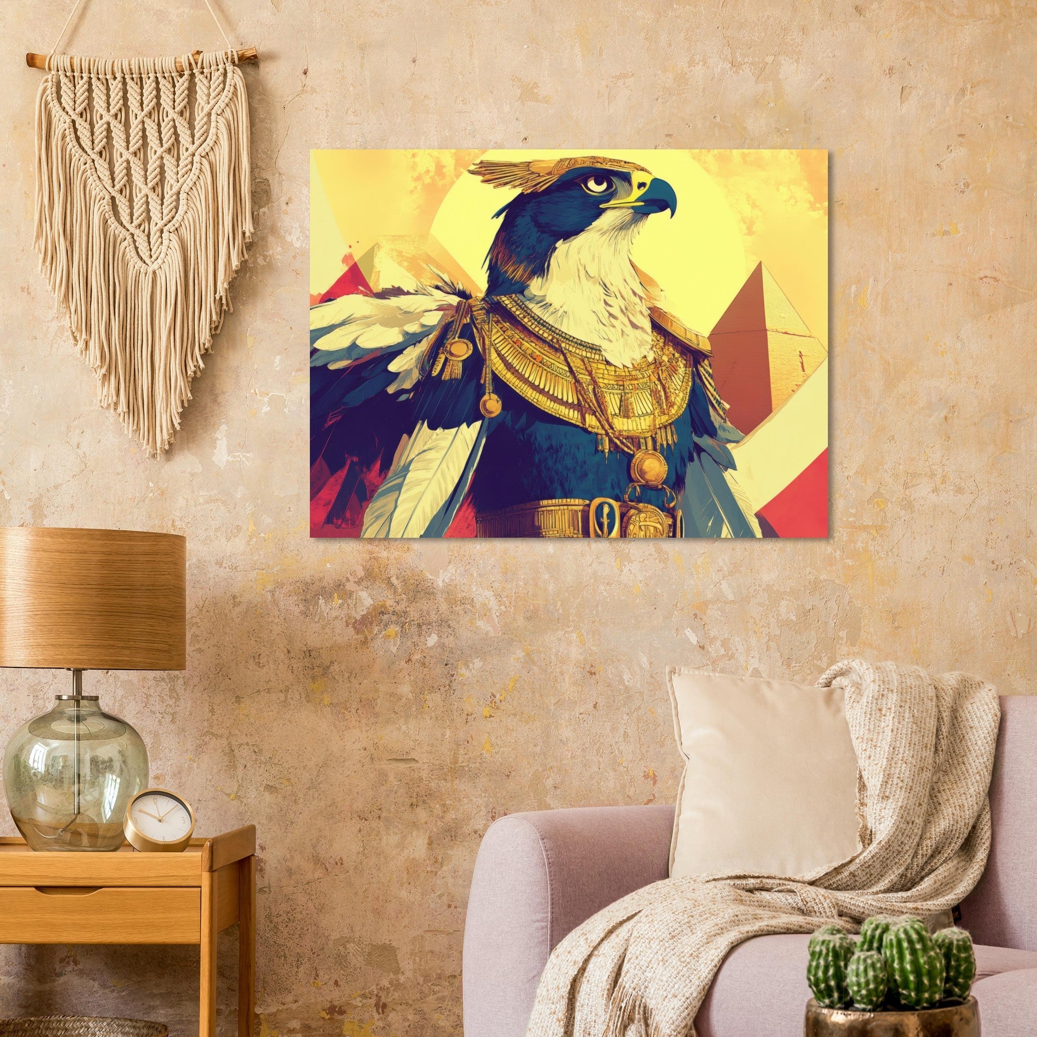Fine Art Poster Landscape - Ancient Egyptian Falcon God Horus A majestic far 5 - Shop Ai Art WebShop - Digital Art online Store