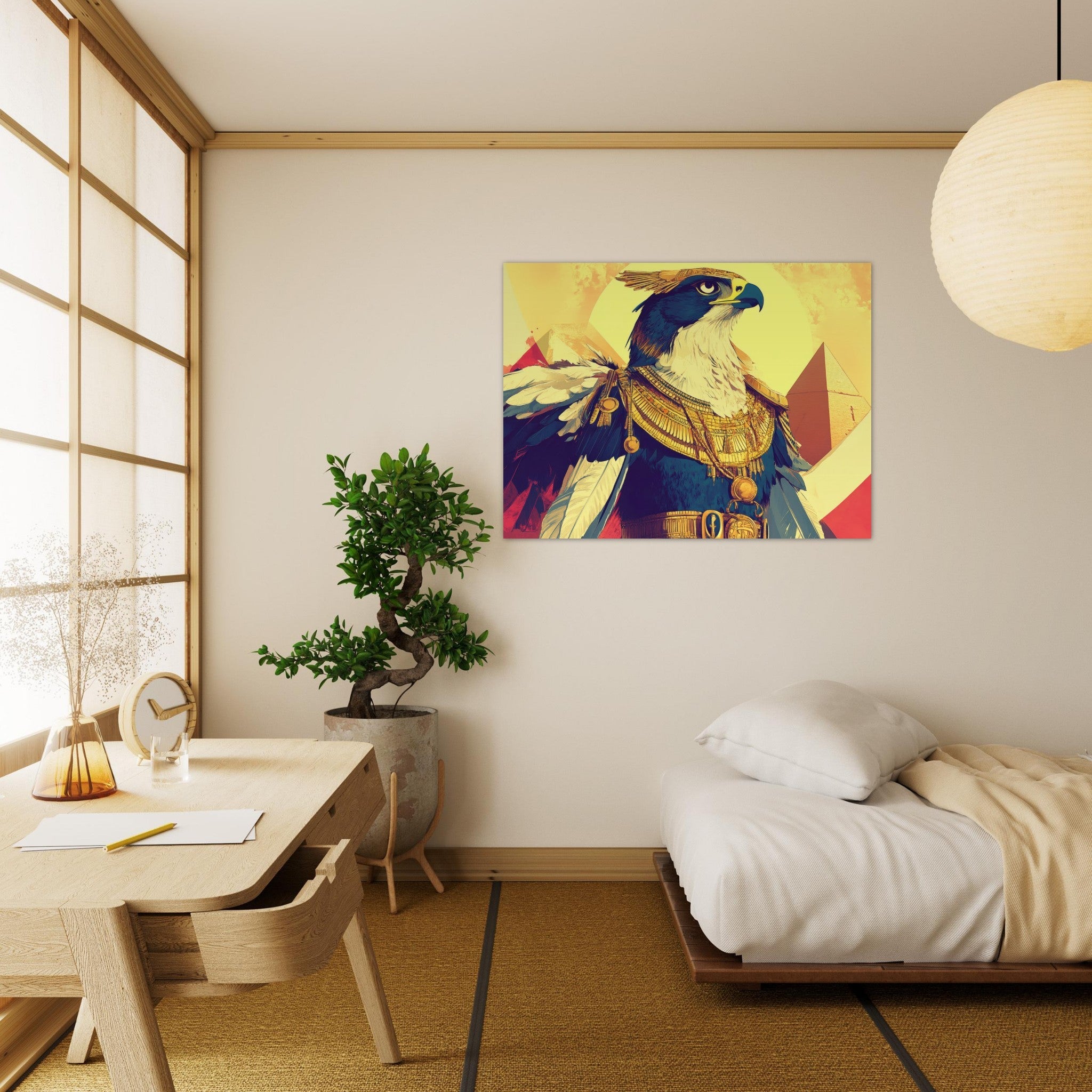 Fine Art Poster Landscape - Ancient Egyptian Falcon God Horus A majestic far 5 - Shop Ai Art WebShop - Digital Art online Store