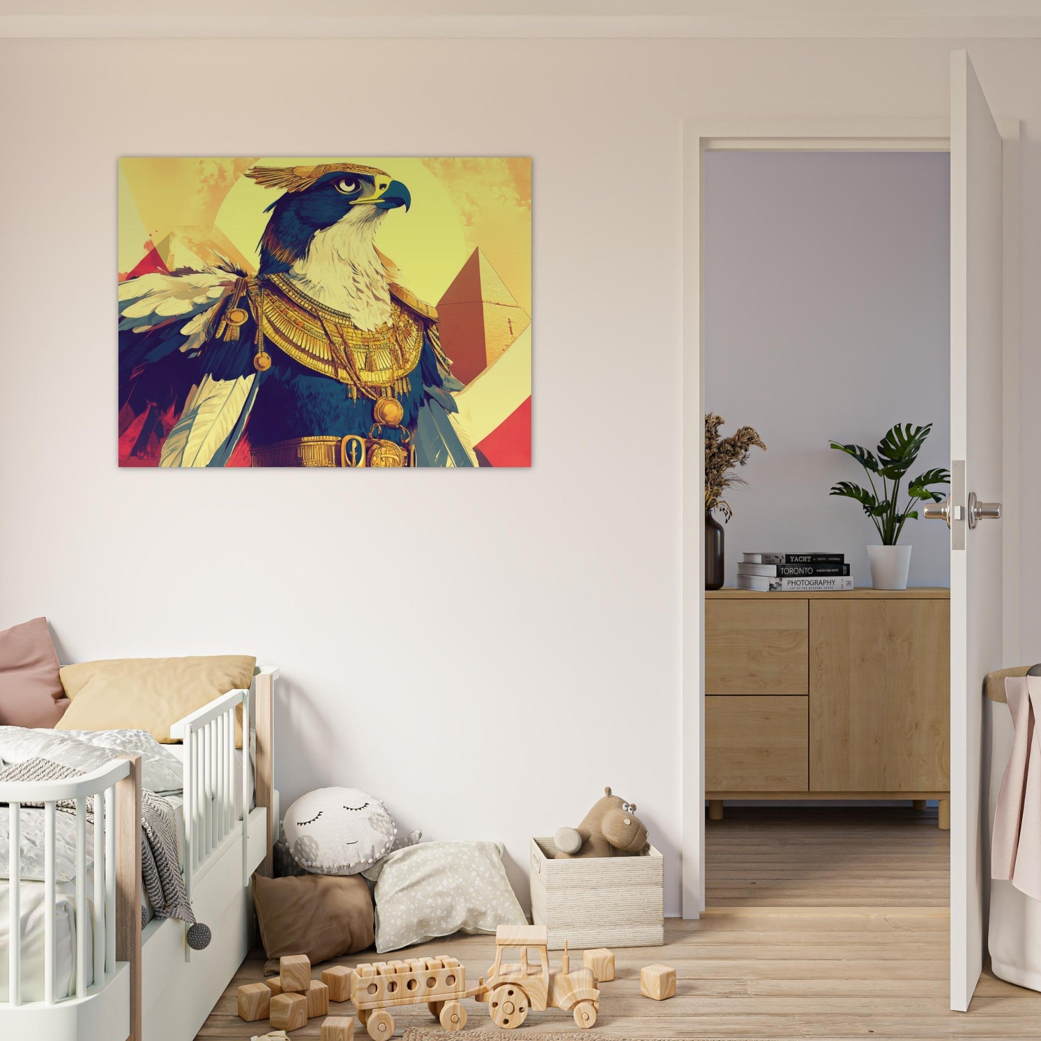 Fine Art Poster Landscape - Ancient Egyptian Falcon God Horus A majestic far 5 - Shop Ai Art WebShop - Digital Art online Store