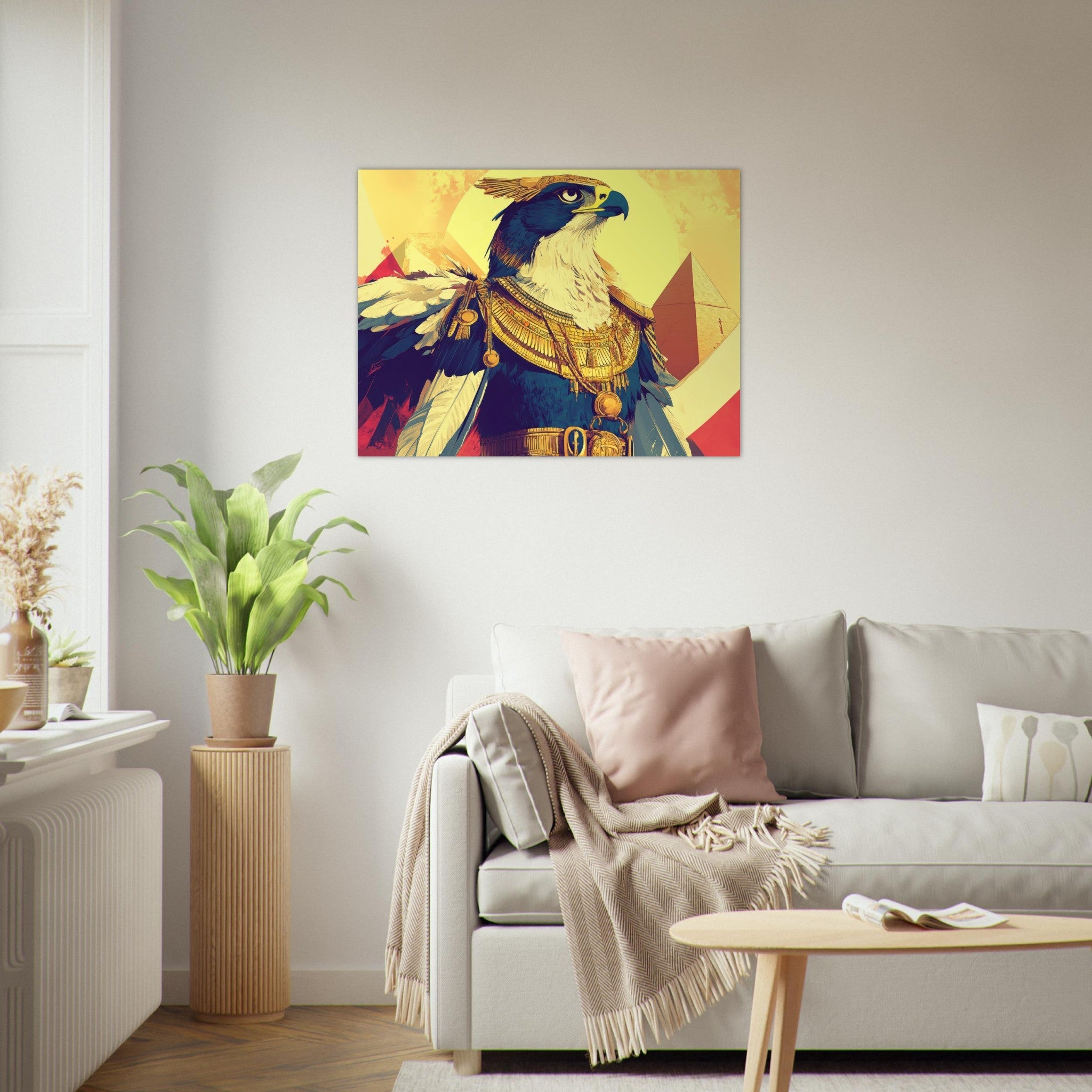 Fine Art Poster Landscape - Ancient Egyptian Falcon God Horus A majestic far 5 - Shop Ai Art WebShop - Digital Art online Store