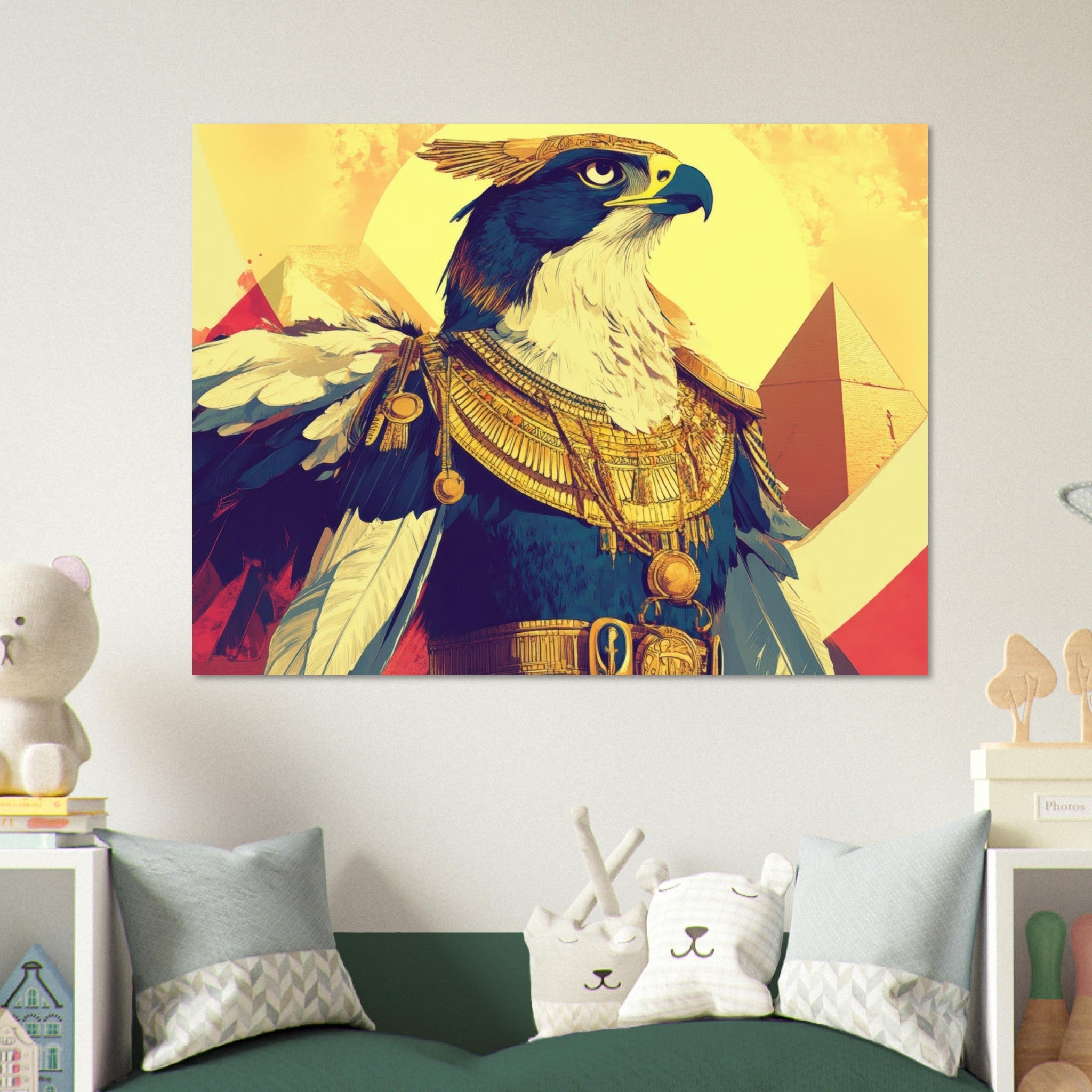 Fine Art Poster Landscape - Ancient Egyptian Falcon God Horus A majestic far 5 - Shop Ai Art WebShop - Digital Art online Store