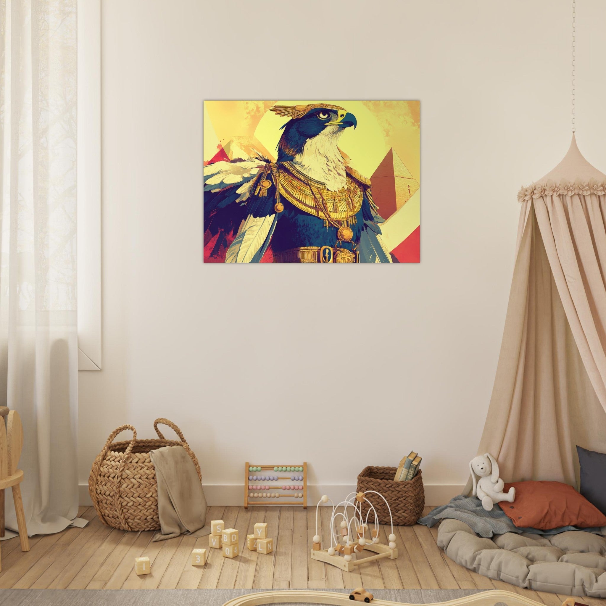 Fine Art Poster Landscape - Ancient Egyptian Falcon God Horus A majestic far 5 - Shop Ai Art WebShop - Digital Art online Store