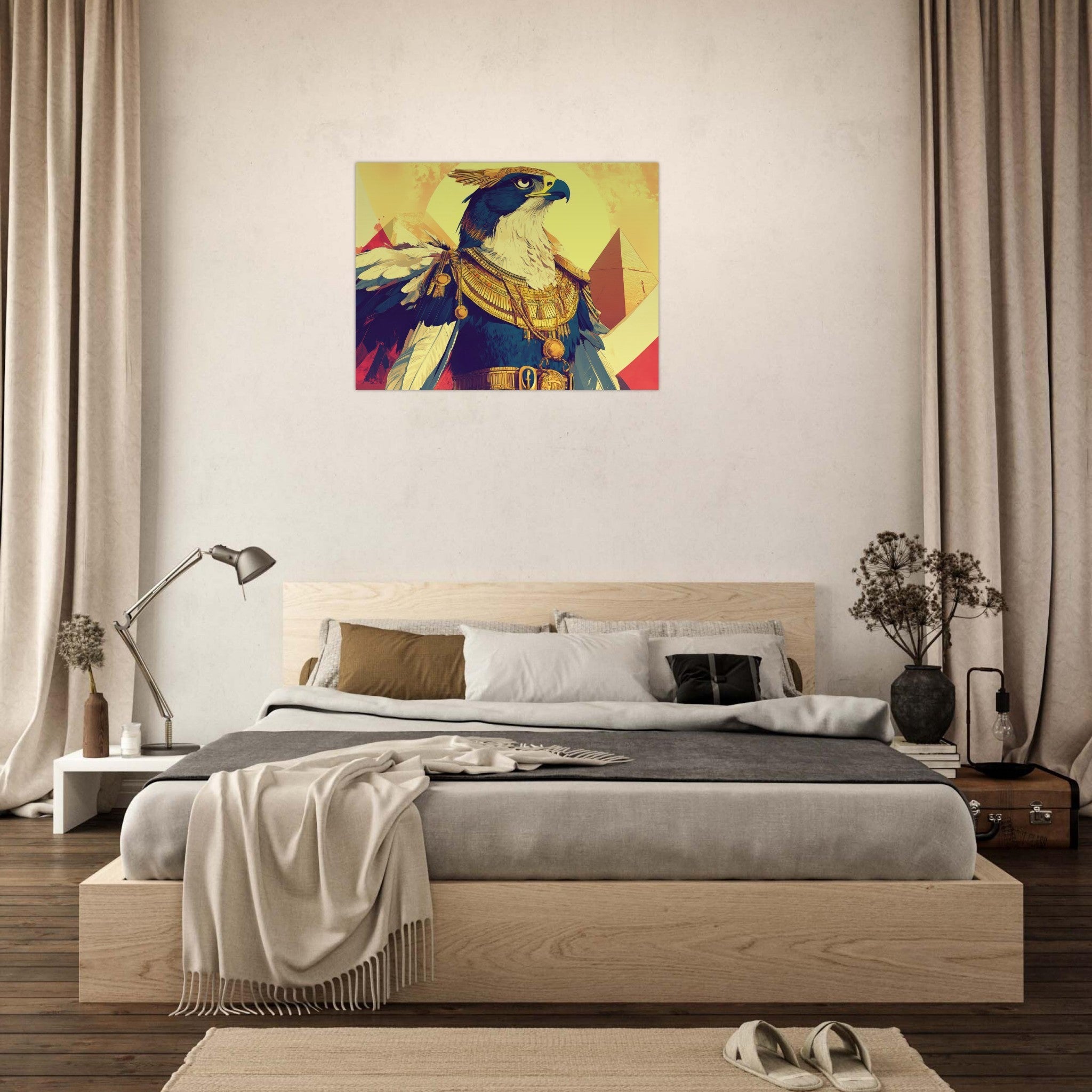 Fine Art Poster Landscape - Ancient Egyptian Falcon God Horus A majestic far 5 - Shop Ai Art WebShop - Digital Art online Store