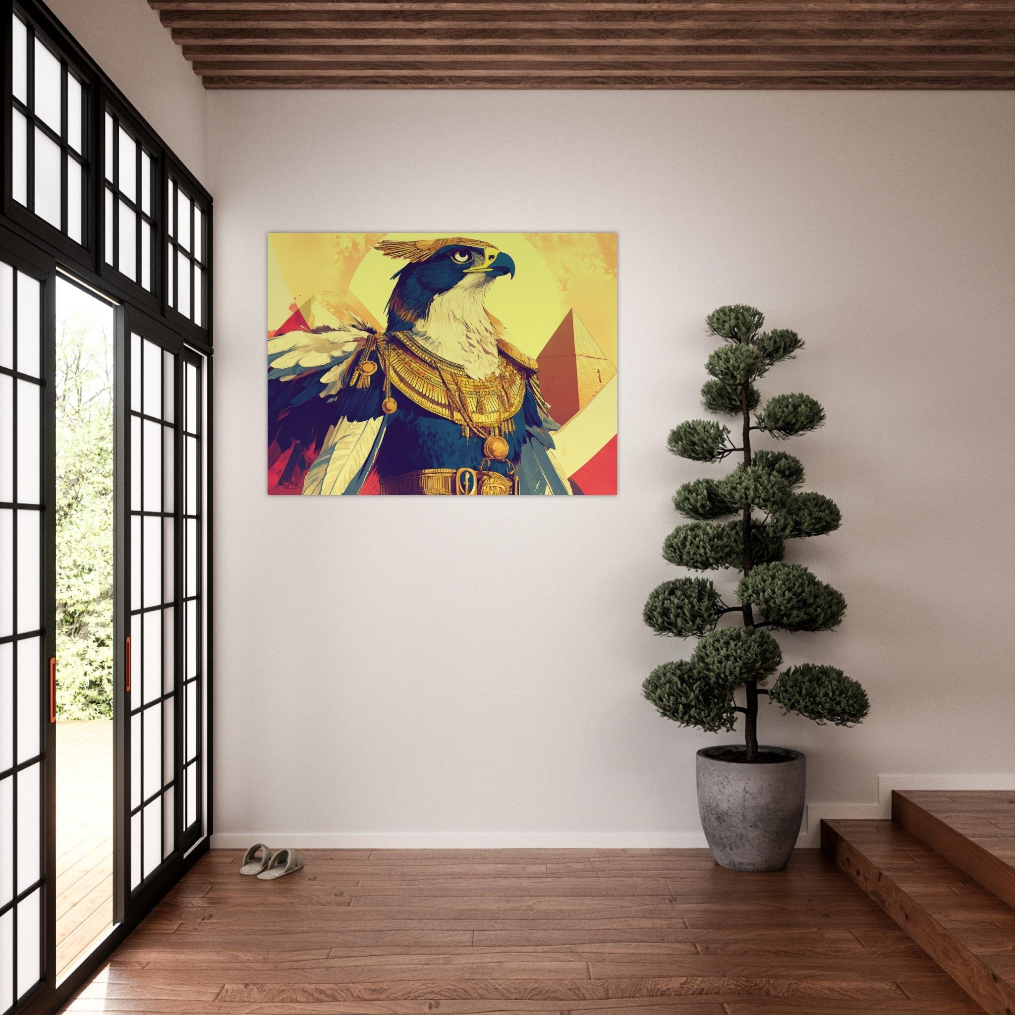 Fine Art Poster Landscape - Ancient Egyptian Falcon God Horus A majestic far 5 - Shop Ai Art WebShop - Digital Art online Store