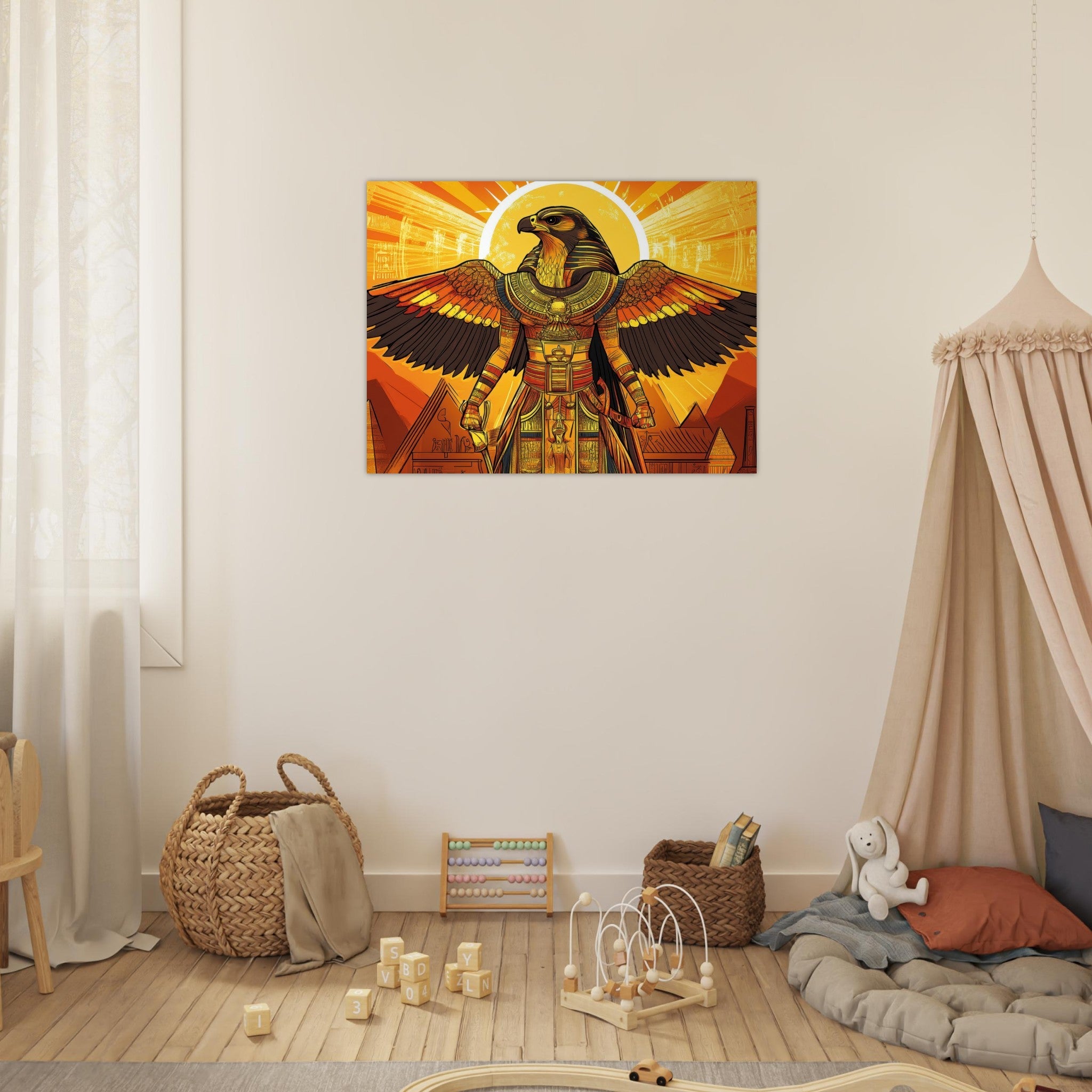 Fine Art Poster Landscape - Ancient Egyptian Falcon God Horus A majestic far 7 - Shop Ai Art WebShop - Digital Art online Store