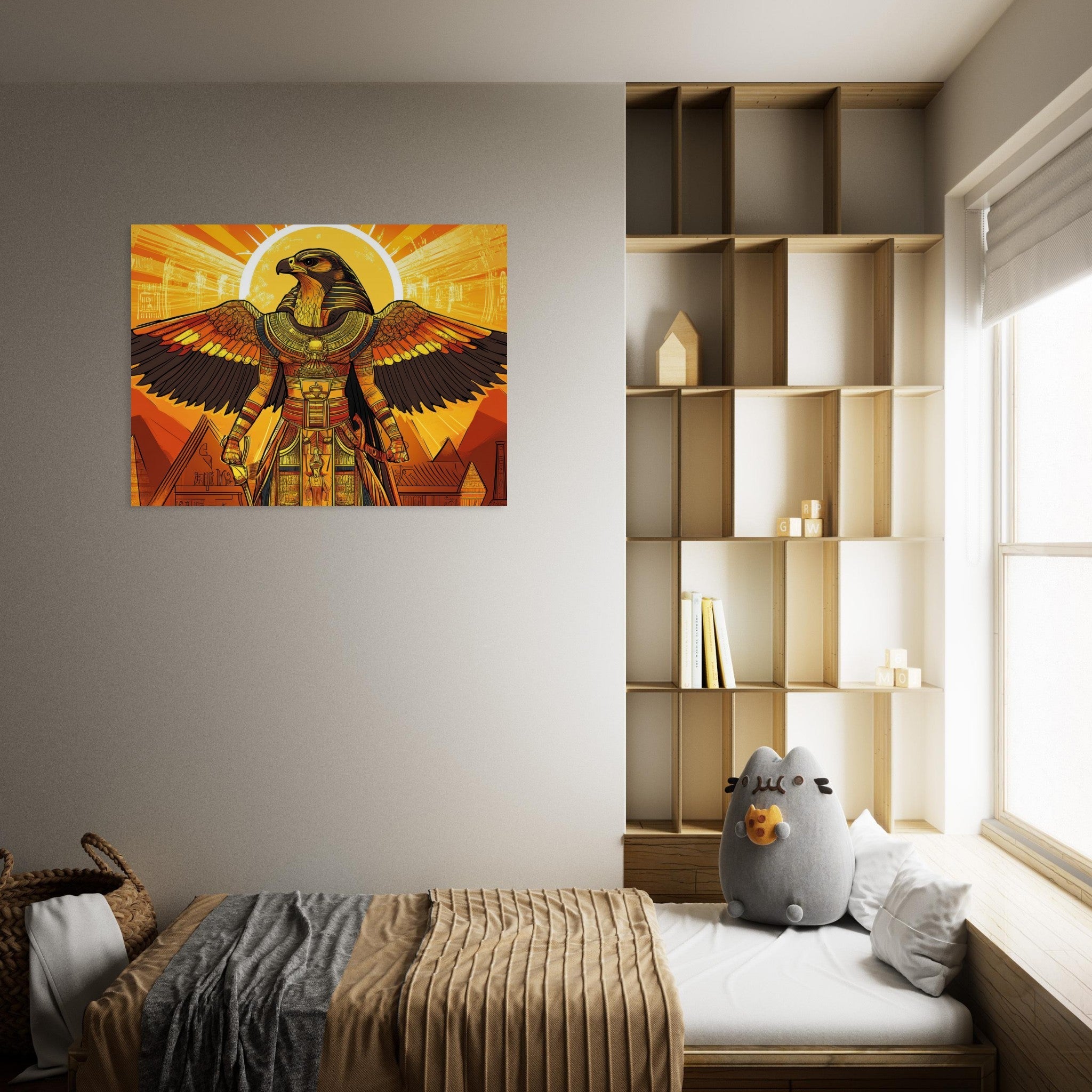 Fine Art Poster Landscape - Ancient Egyptian Falcon God Horus A majestic far 7 - Shop Ai Art WebShop - Digital Art online Store