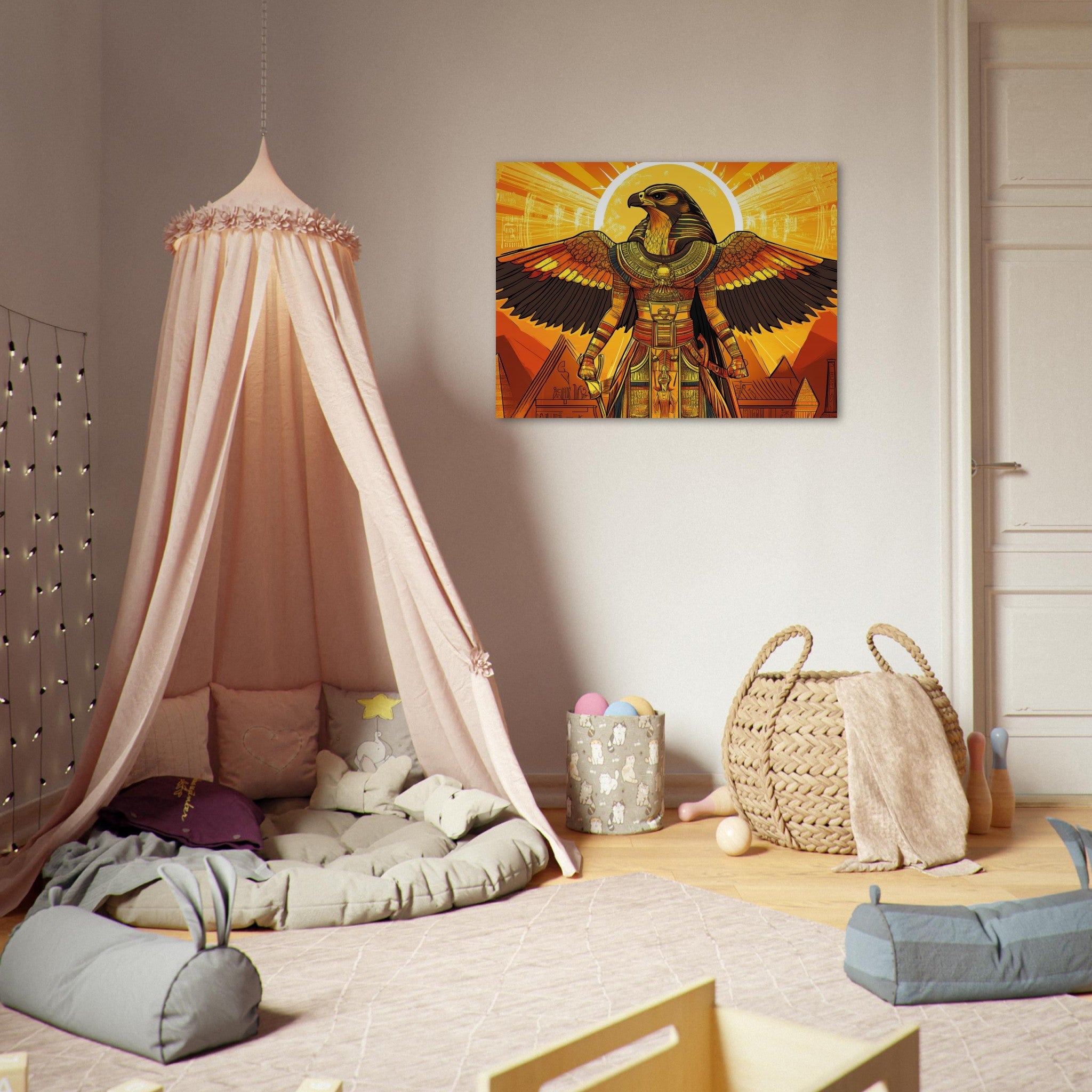 Fine Art Poster Landscape - Ancient Egyptian Falcon God Horus A majestic far 7 - Shop Ai Art WebShop - Digital Art online Store