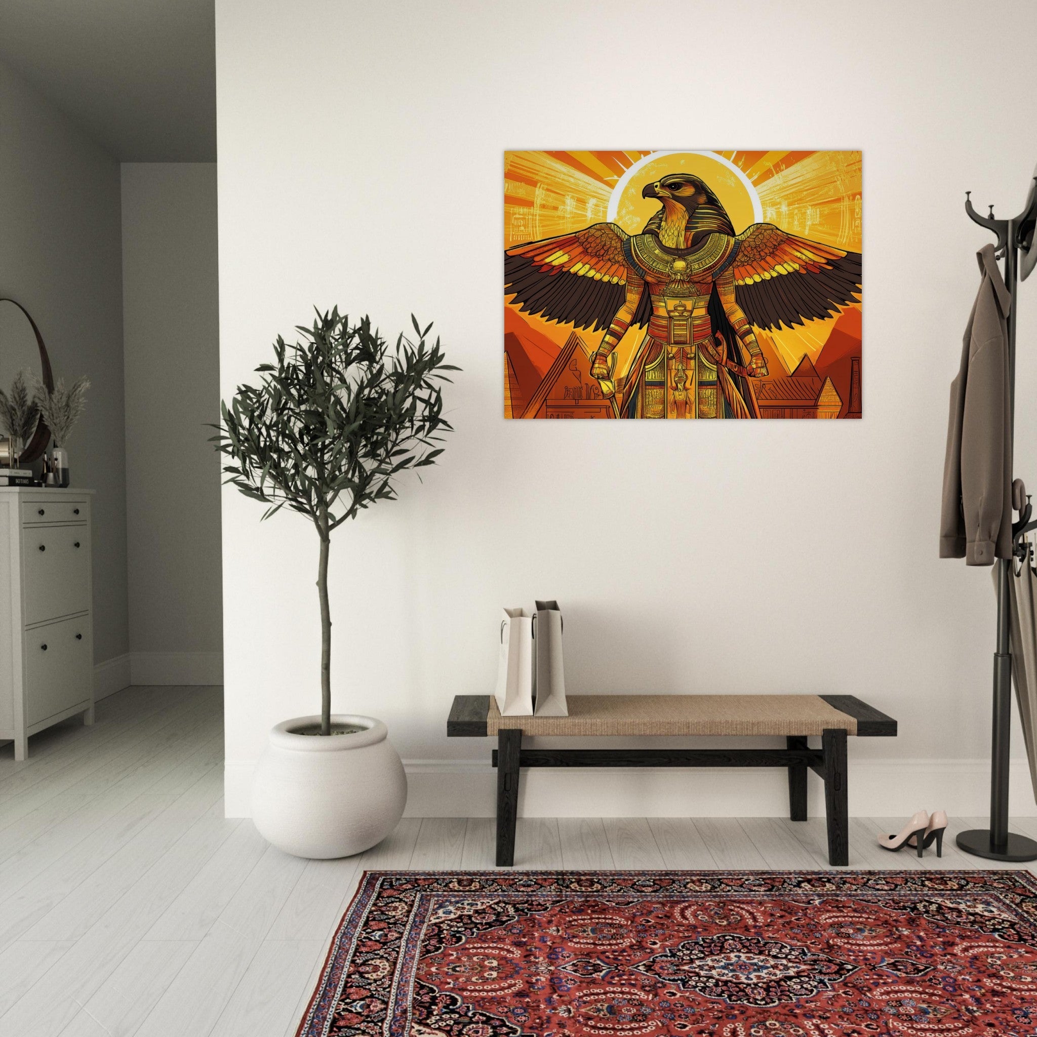 Fine Art Poster Landscape - Ancient Egyptian Falcon God Horus A majestic far 7 - Shop Ai Art WebShop - Digital Art online Store