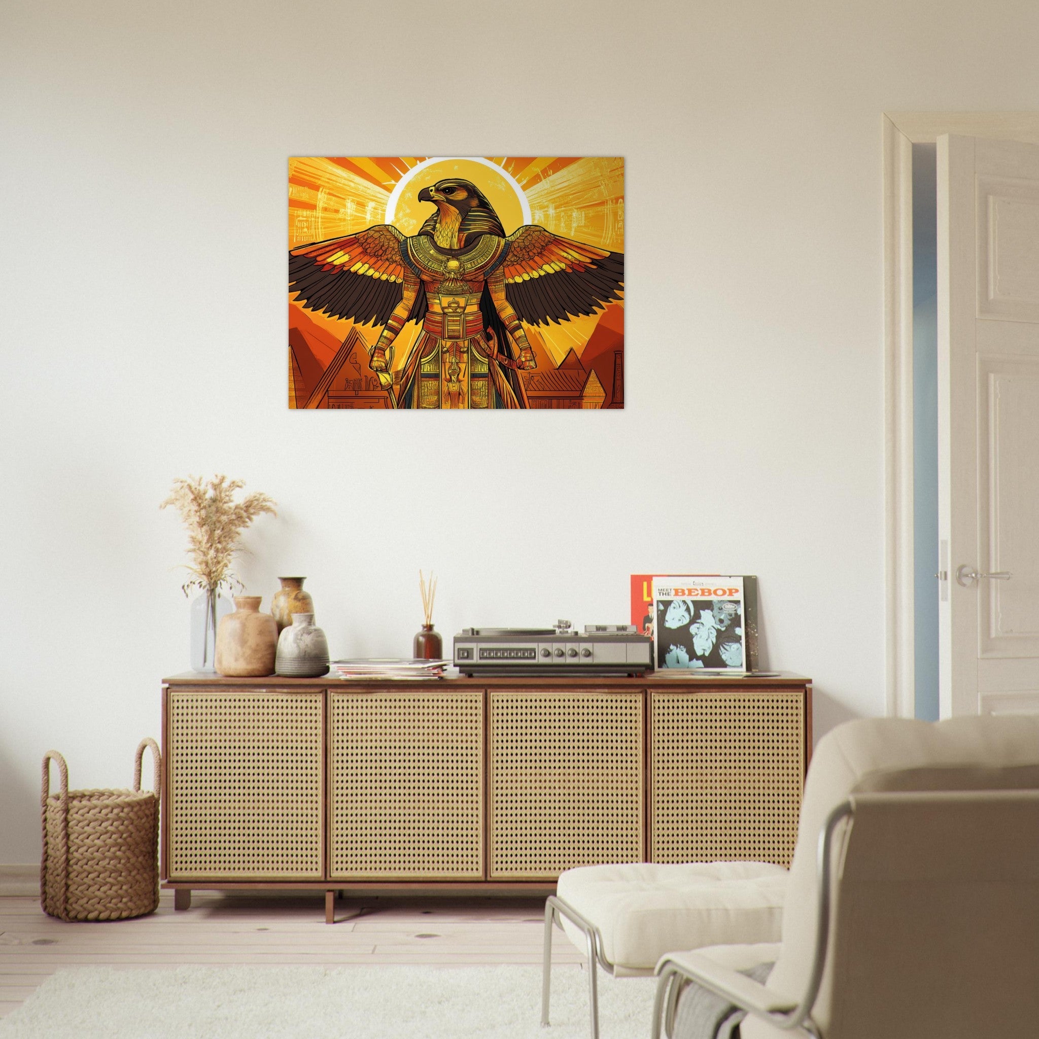 Fine Art Poster Landscape - Ancient Egyptian Falcon God Horus A majestic far 7 - Shop Ai Art WebShop - Digital Art online Store