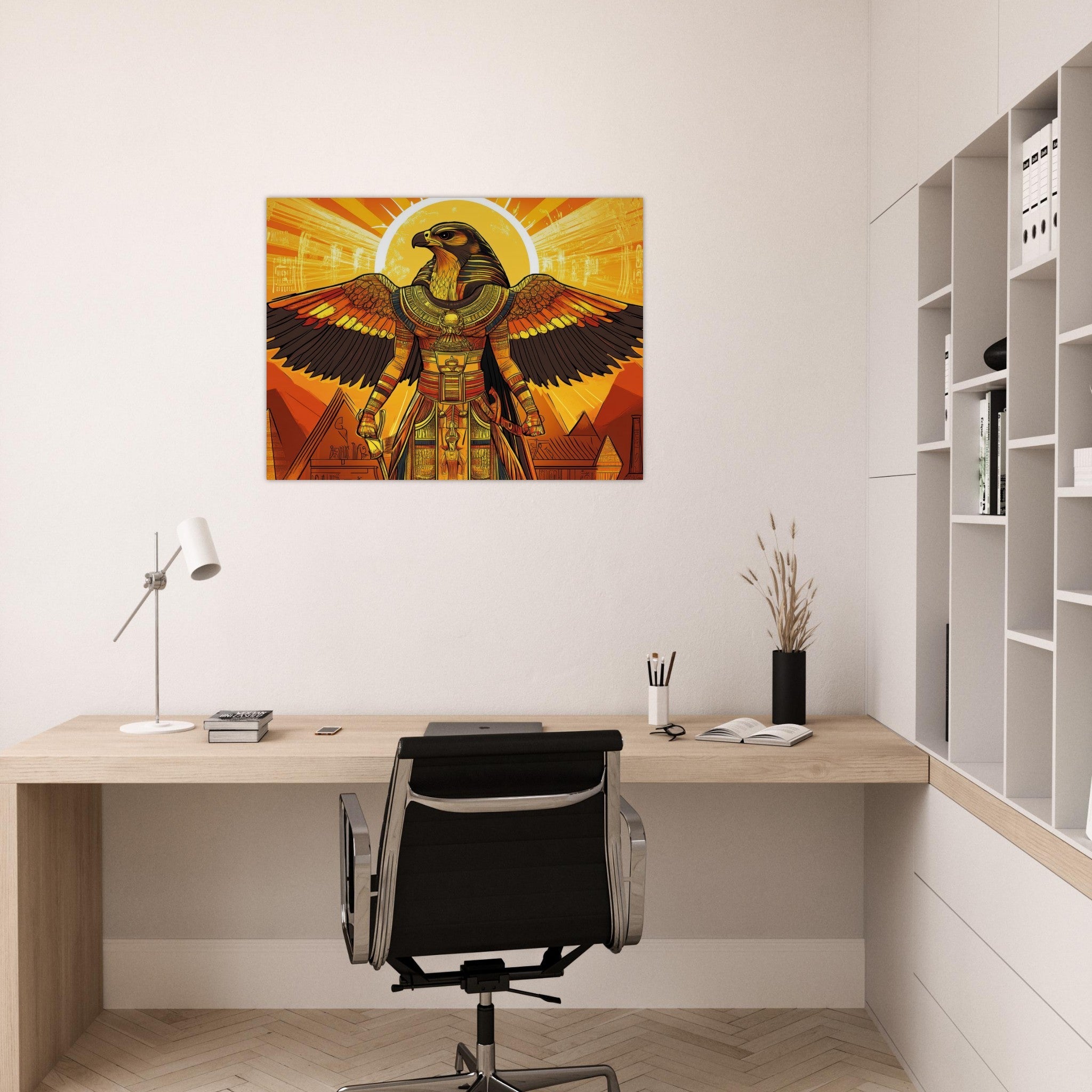 Fine Art Poster Landscape - Ancient Egyptian Falcon God Horus A majestic far 7 - Shop Ai Art WebShop - Digital Art online Store
