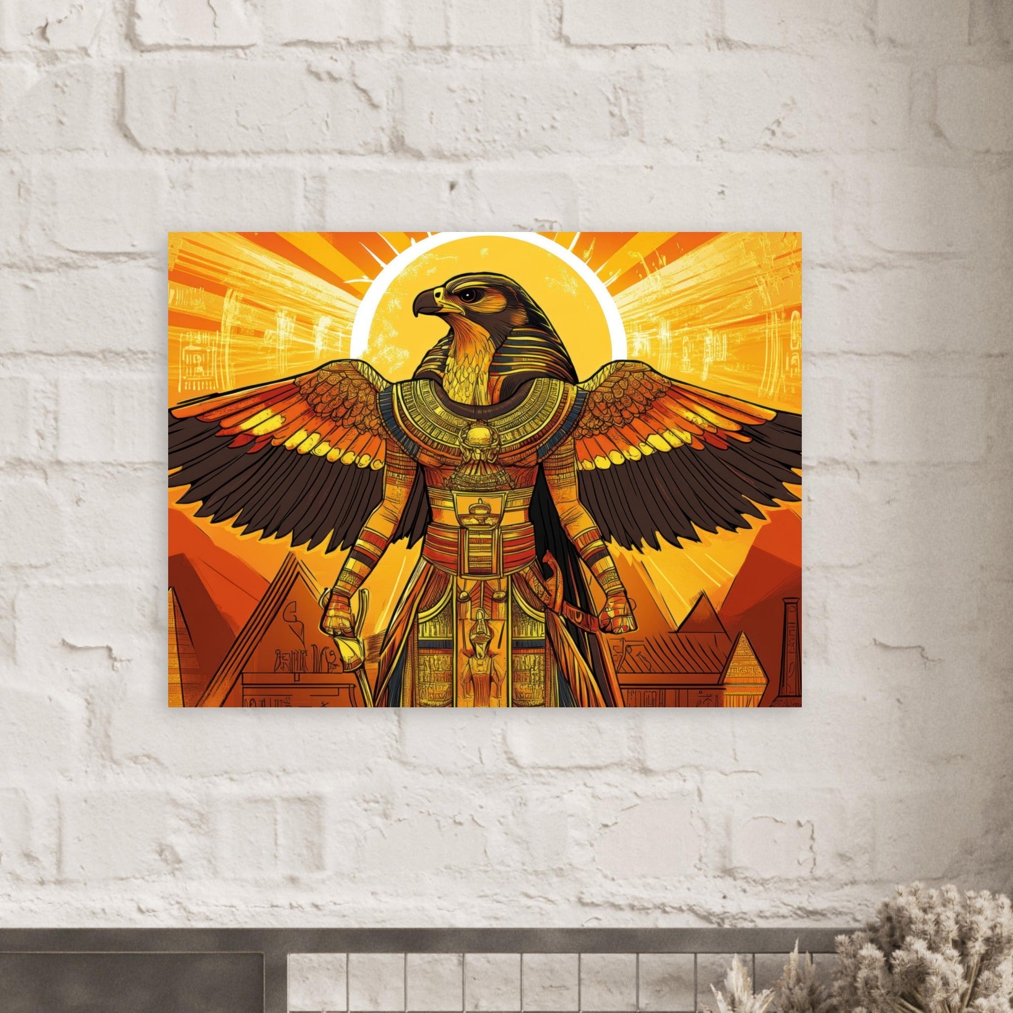 Fine Art Poster Landscape - Ancient Egyptian Falcon God Horus A majestic far 7 - Shop Ai Art WebShop - Digital Art online Store