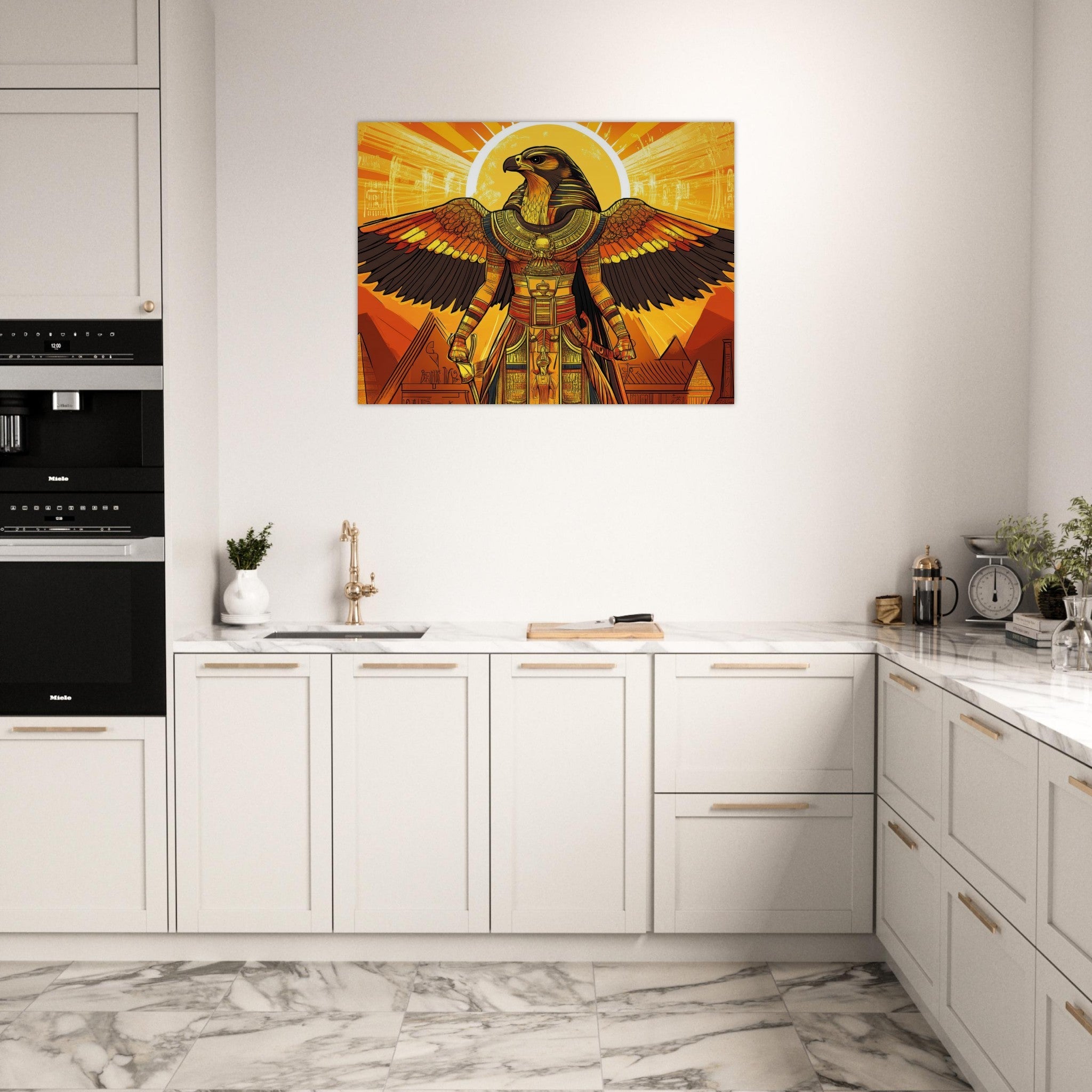 Fine Art Poster Landscape - Ancient Egyptian Falcon God Horus A majestic far 7 - Shop Ai Art WebShop - Digital Art online Store