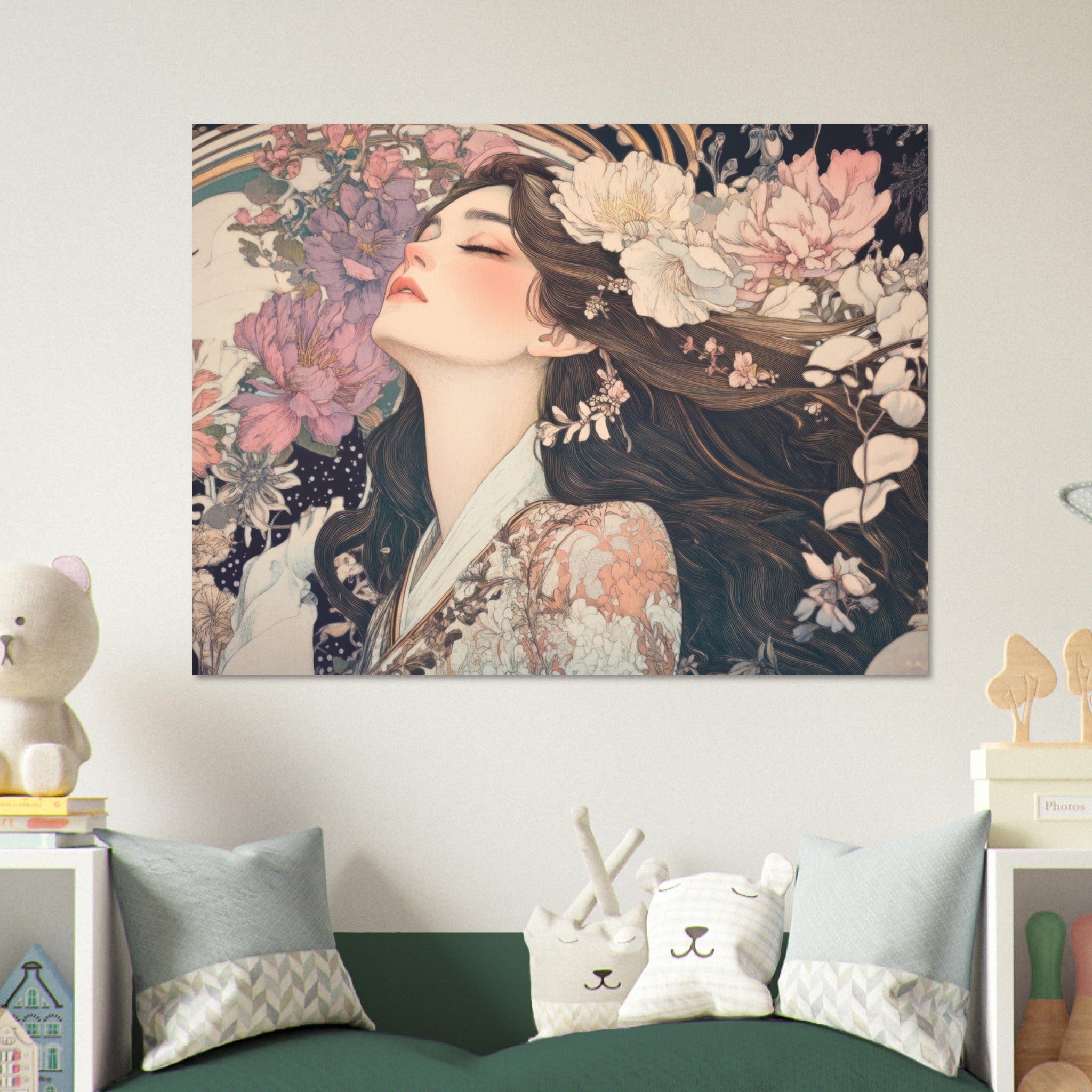 Fine Art Poster Landscape - Art Nouveau Enchanted Garden An Art Nouveau inst 2 - Shop Ai Art WebShop - Digital Art online Store