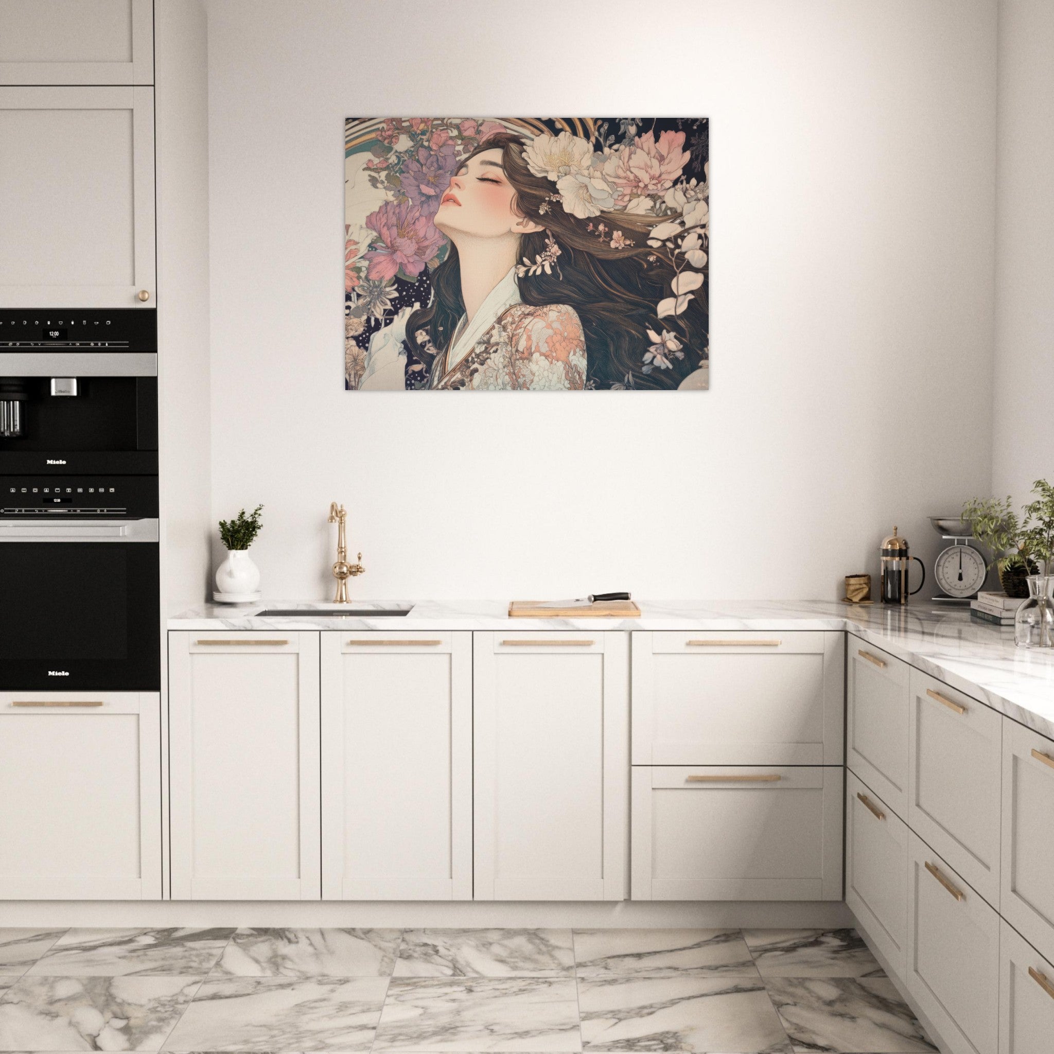 Fine Art Poster Landscape - Art Nouveau Enchanted Garden An Art Nouveau inst 2 - Shop Ai Art WebShop - Digital Art online Store