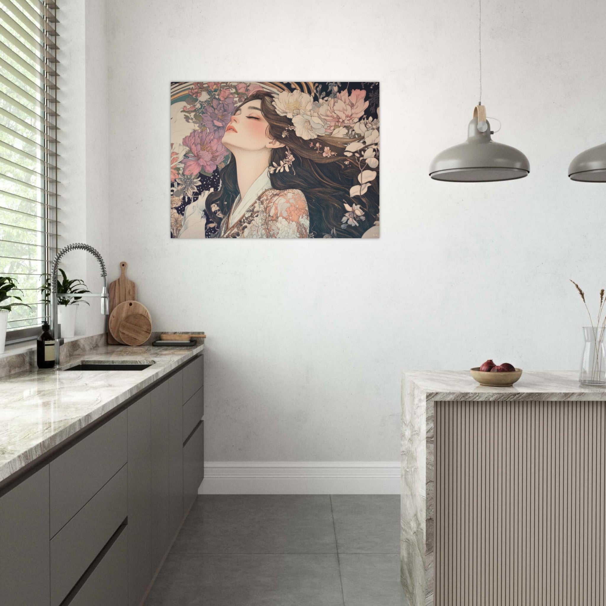 Fine Art Poster Landscape - Art Nouveau Enchanted Garden An Art Nouveau inst 2 - Shop Ai Art WebShop - Digital Art online Store