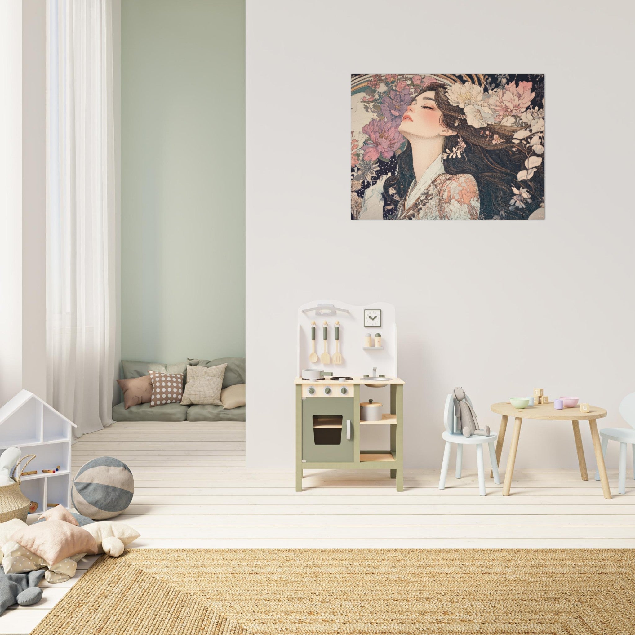 Fine Art Poster Landscape - Art Nouveau Enchanted Garden An Art Nouveau inst 2 - Shop Ai Art WebShop - Digital Art online Store