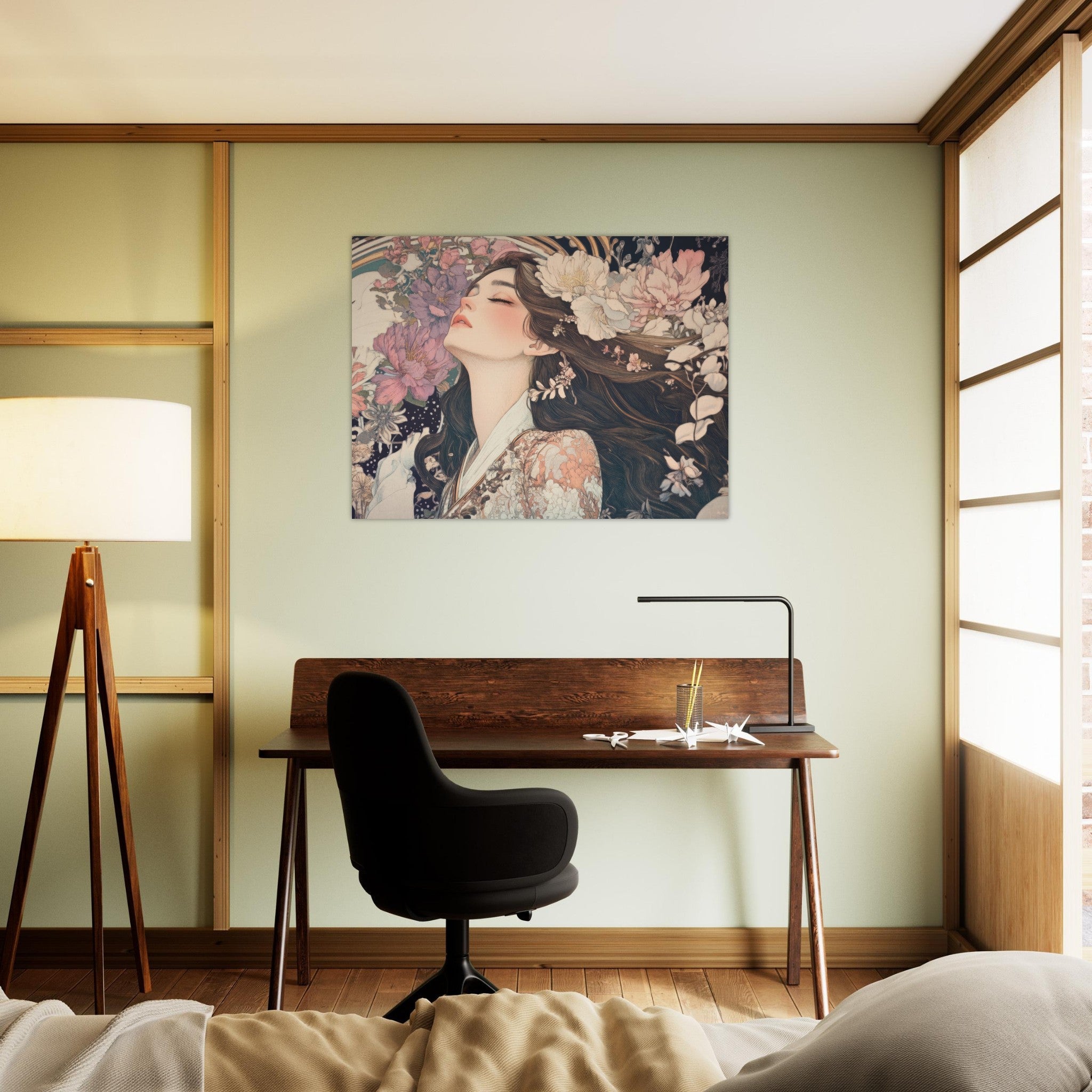 Fine Art Poster Landscape - Art Nouveau Enchanted Garden An Art Nouveau inst 2 - Shop Ai Art WebShop - Digital Art online Store