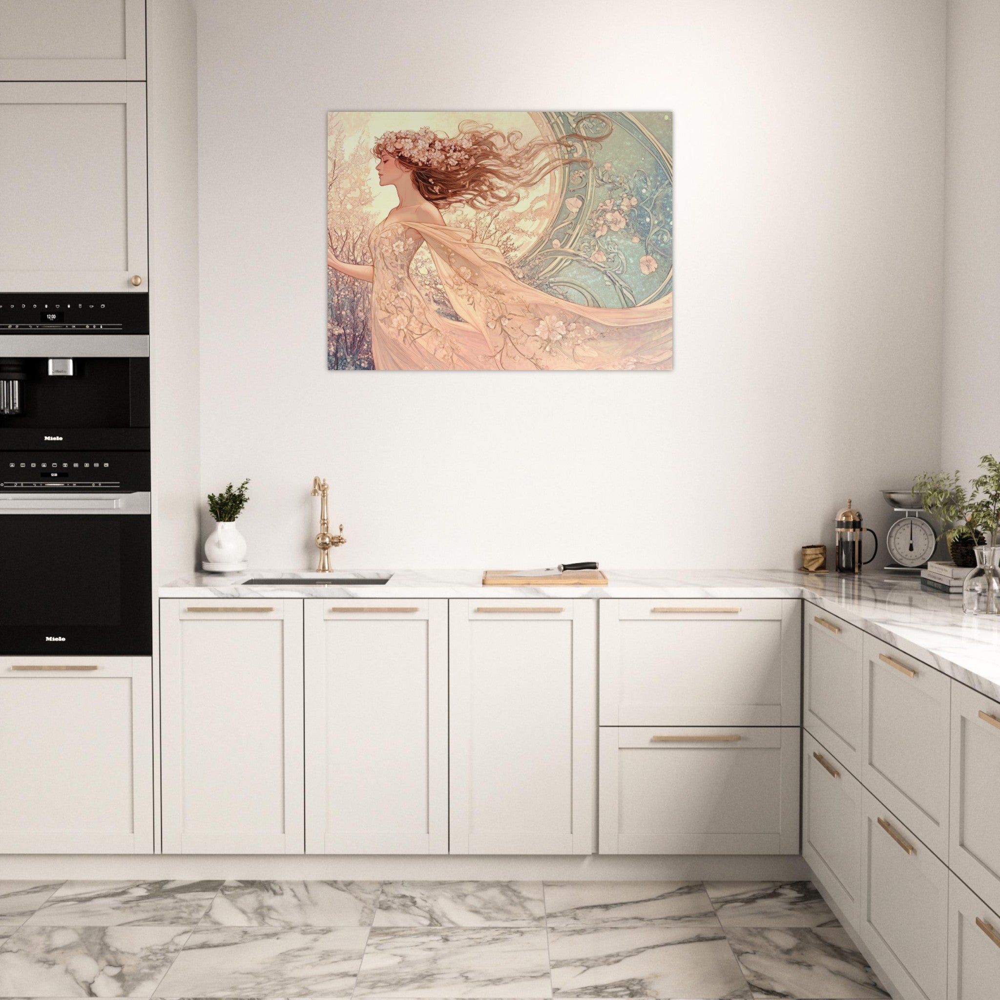 Fine Art Poster Landscape - Art Nouveau Enchanted Garden An Art Nouveau inst 6 - Shop Ai Art WebShop - Digital Art online Store