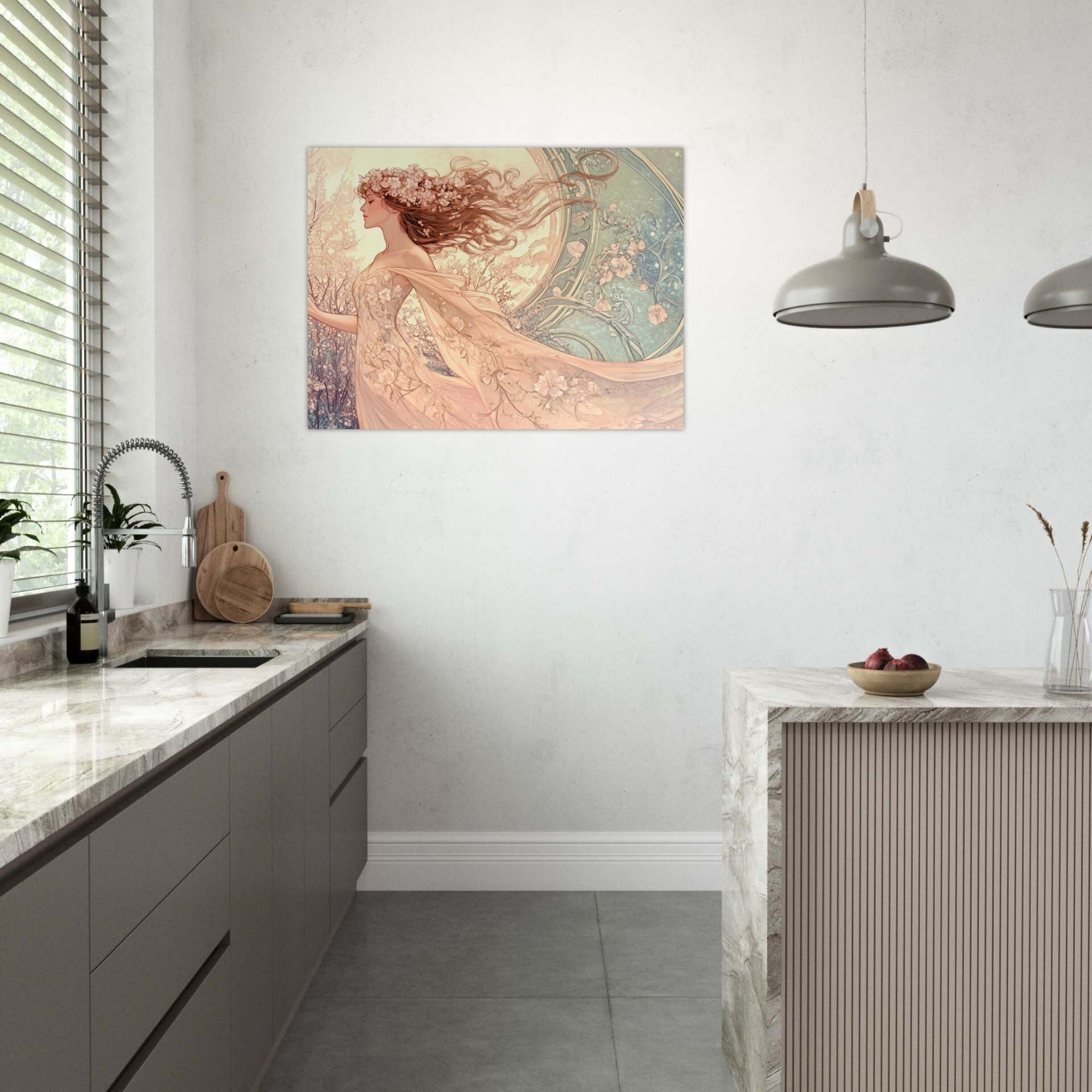 Fine Art Poster Landscape - Art Nouveau Enchanted Garden An Art Nouveau inst 6 - Shop Ai Art WebShop - Digital Art online Store