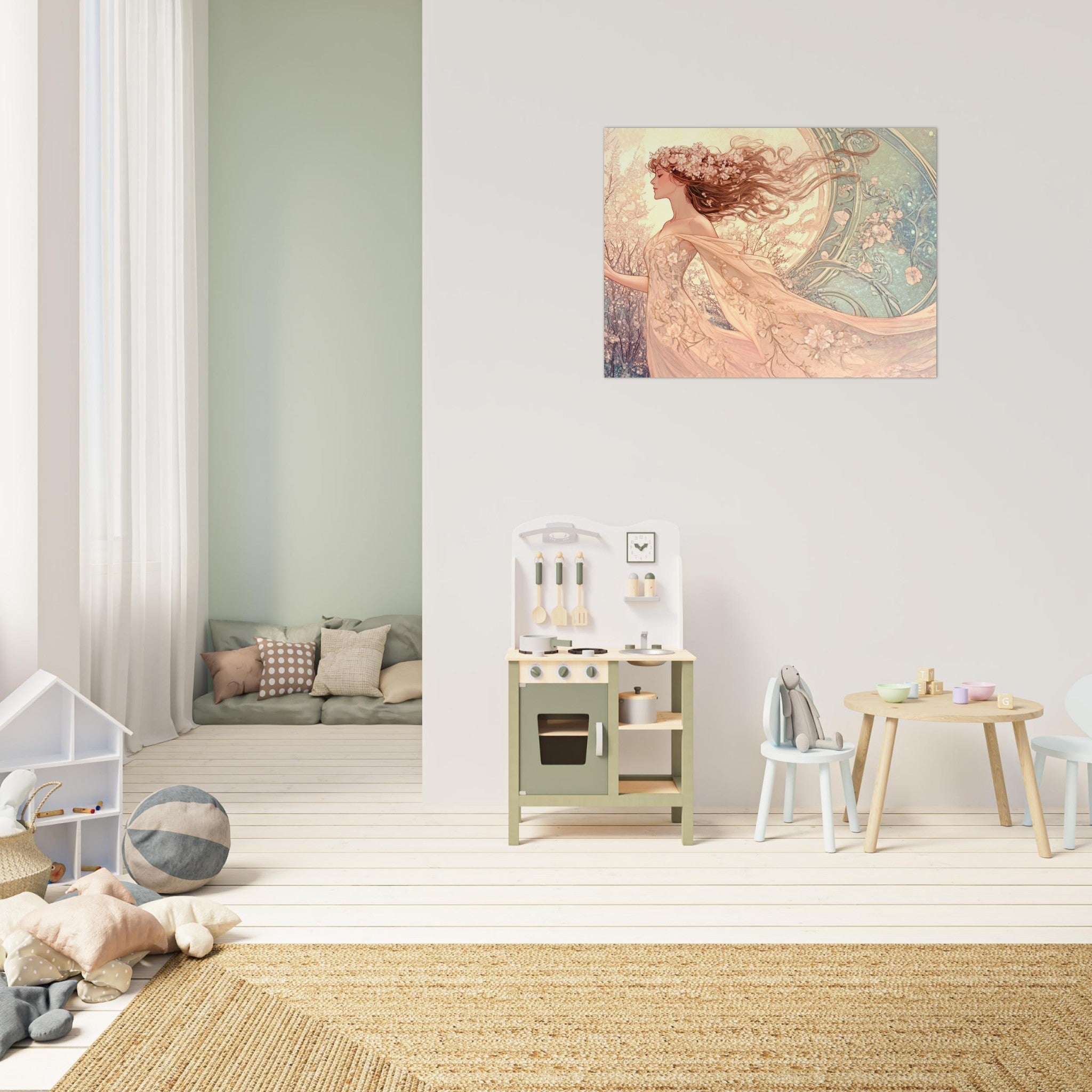 Fine Art Poster Landscape - Art Nouveau Enchanted Garden An Art Nouveau inst 6 - Shop Ai Art WebShop - Digital Art online Store