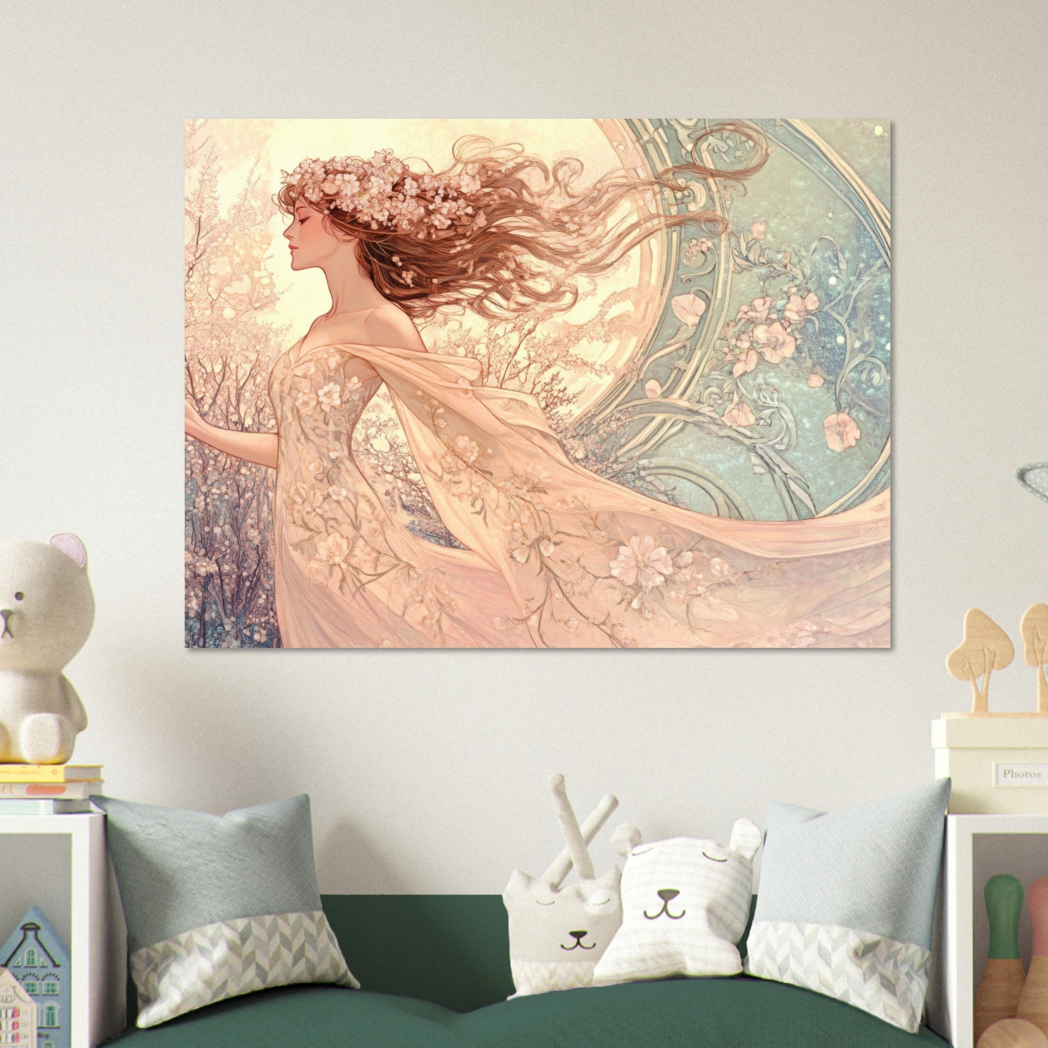 Fine Art Poster Landscape - Art Nouveau Enchanted Garden An Art Nouveau inst 6 - Shop Ai Art WebShop - Digital Art online Store