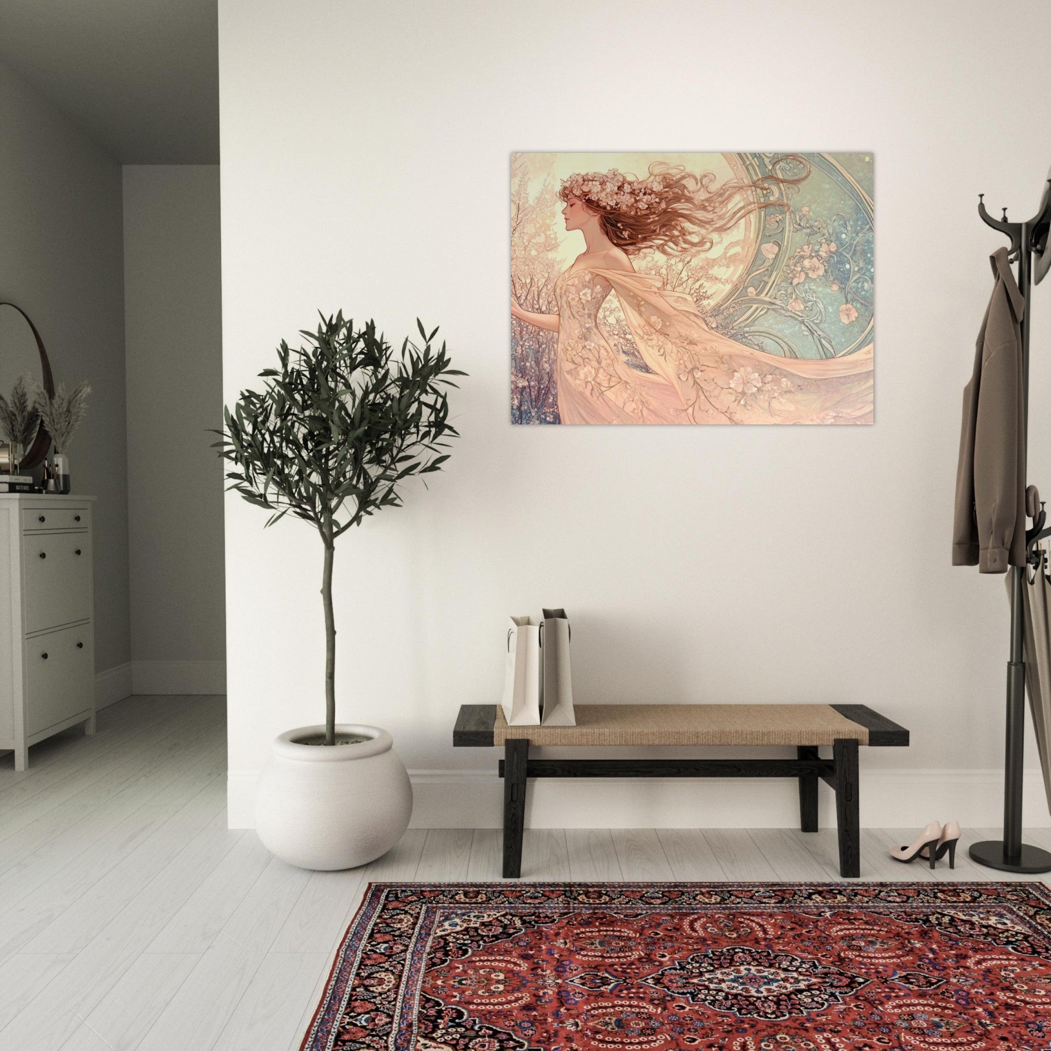 Fine Art Poster Landscape - Art Nouveau Enchanted Garden An Art Nouveau inst 6 - Shop Ai Art WebShop - Digital Art online Store