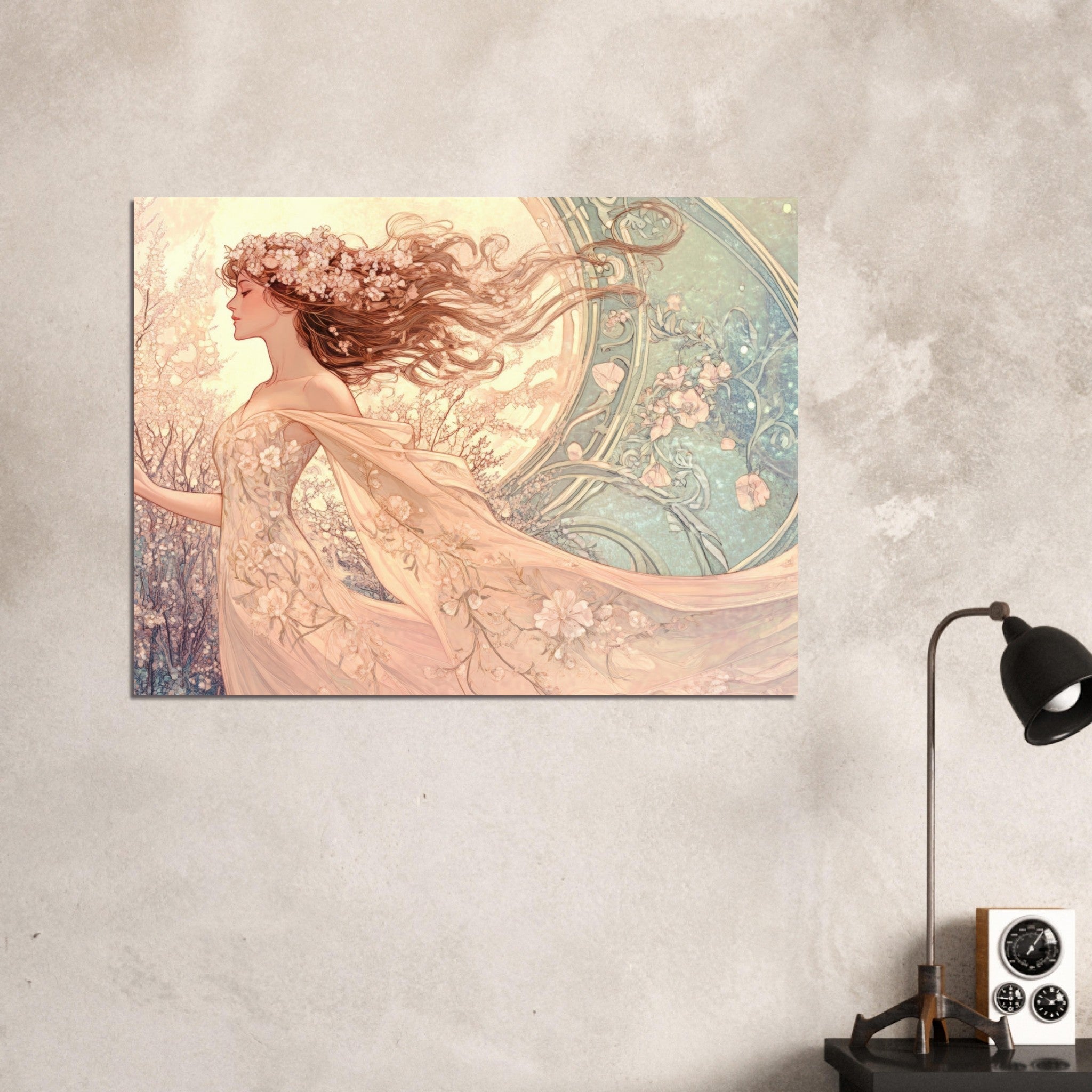 Fine Art Poster Landscape - Art Nouveau Enchanted Garden An Art Nouveau inst 6 - Shop Ai Art WebShop - Digital Art online Store
